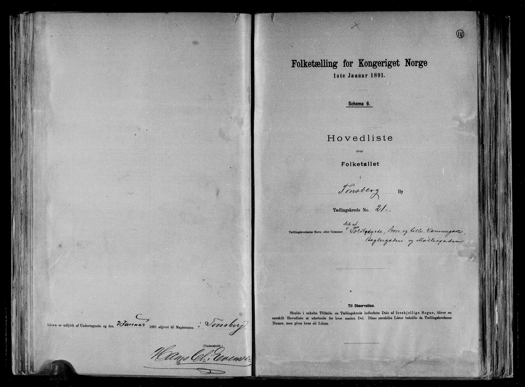 RA, Folketelling 1891 for 0705 Tønsberg kjøpstad, 1891, s. 45