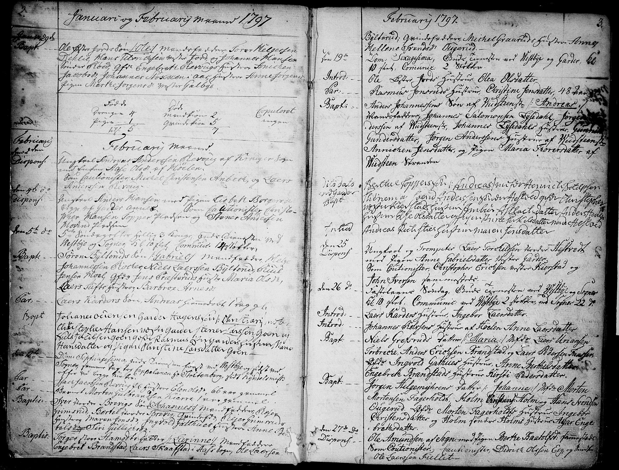 Vestby prestekontor Kirkebøker, AV/SAO-A-10893/F/Fa/L0004: Ministerialbok nr. I 4, 1797-1813, s. 2-3