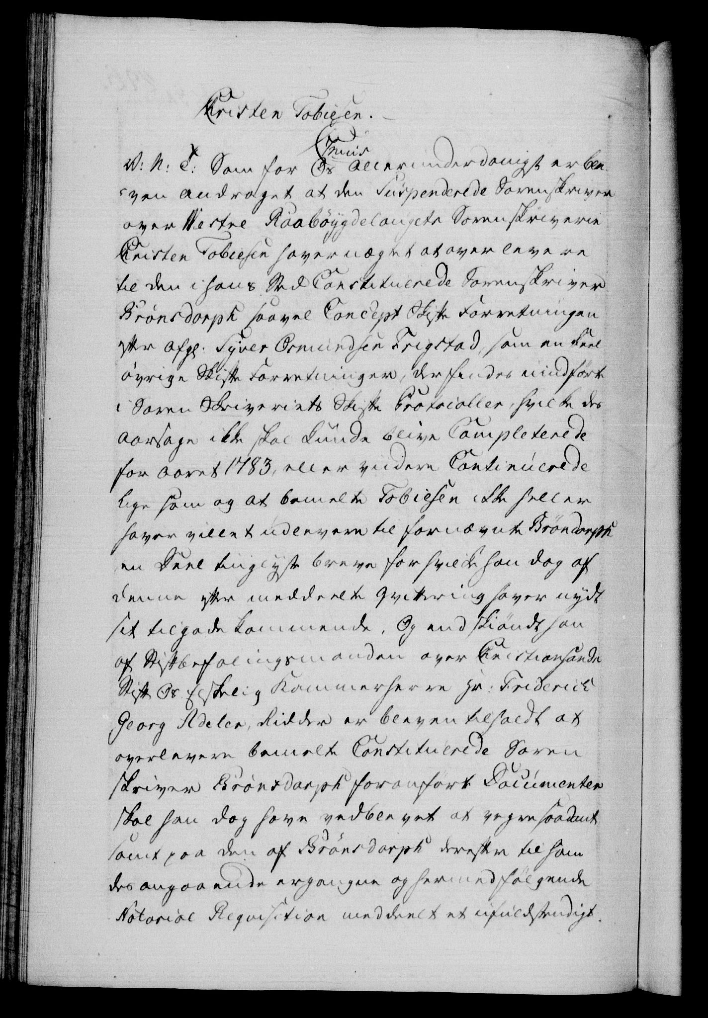 Danske Kanselli 1572-1799, AV/RA-EA-3023/F/Fc/Fca/Fcab/L0043: Norske tegnelser, 1782-1786, s. 496b