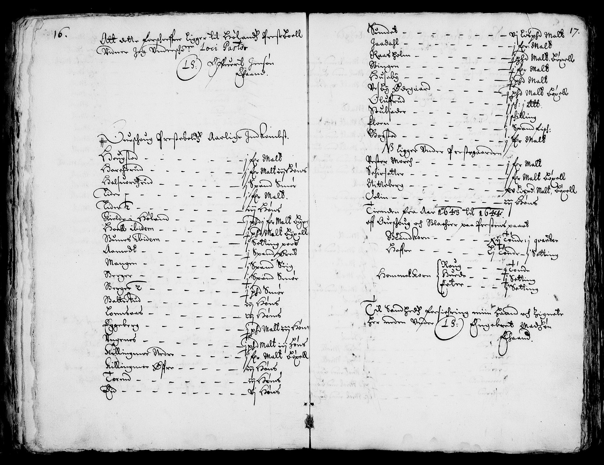 Rentekammeret inntil 1814, Realistisk ordnet avdeling, AV/RA-EA-4070/Fc/Fca/L0001/0004: [Ca I]  Akershus stift / Jordebok over kirkene og prestebolene i Oslo og Hamar stift, 1664, s. 16-17