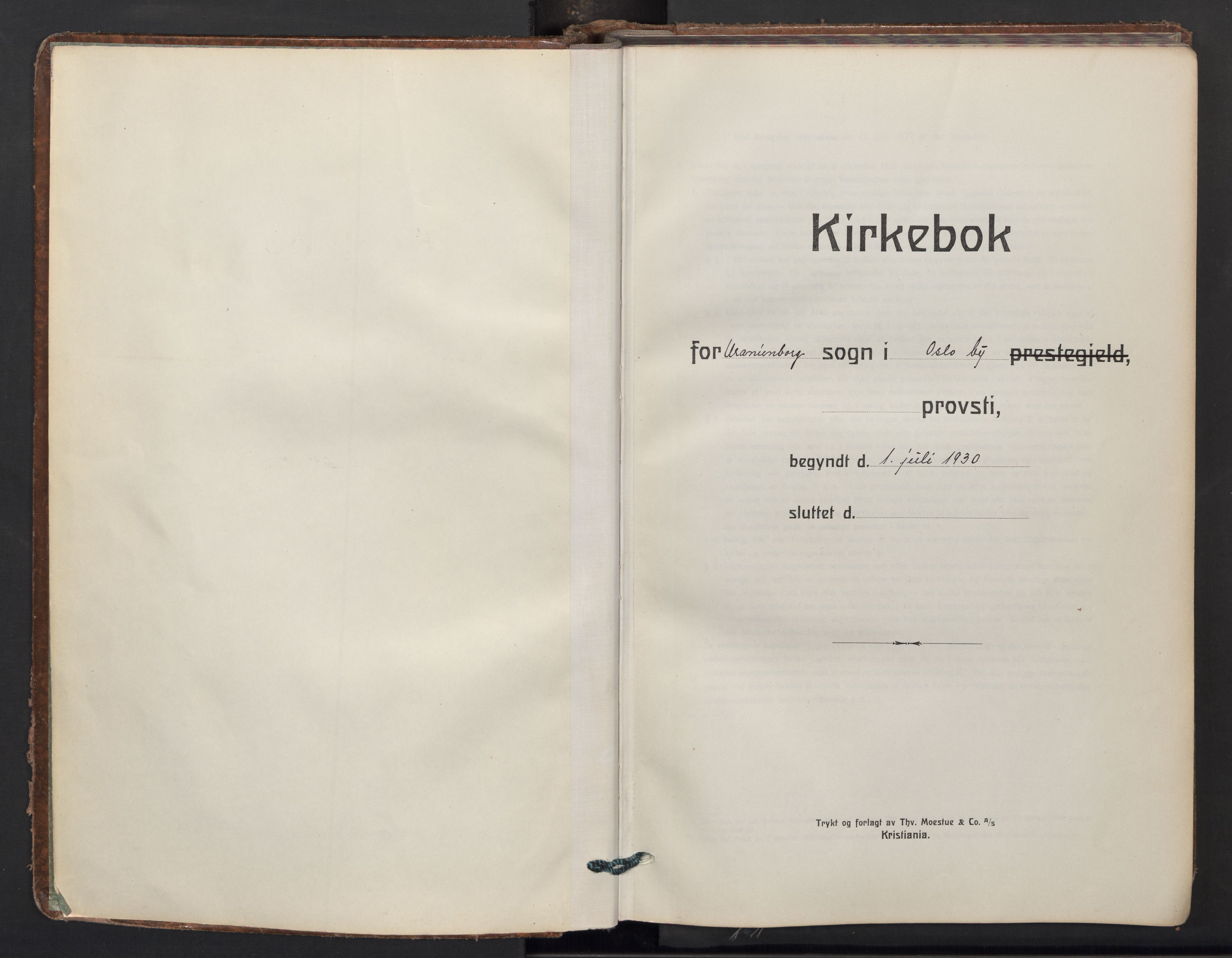 Uranienborg prestekontor Kirkebøker, AV/SAO-A-10877/F/Fa/L0017: Ministerialbok nr. I 17, 1930-1940