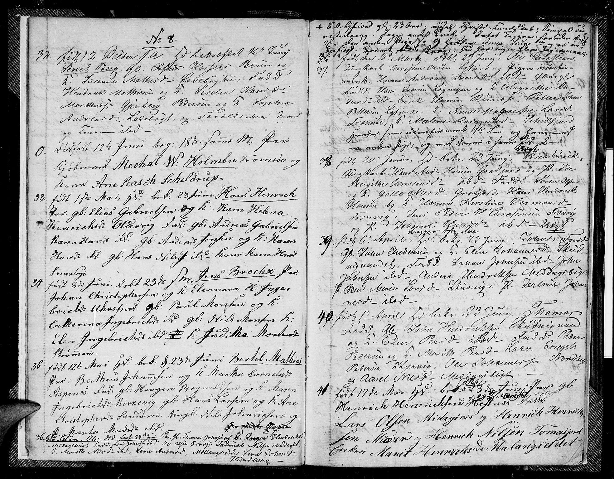 Tromsø sokneprestkontor/stiftsprosti/domprosti, AV/SATØ-S-1343/G/Gb/L0002klokker: Klokkerbok nr. 2, 1832-1833, s. 8-9