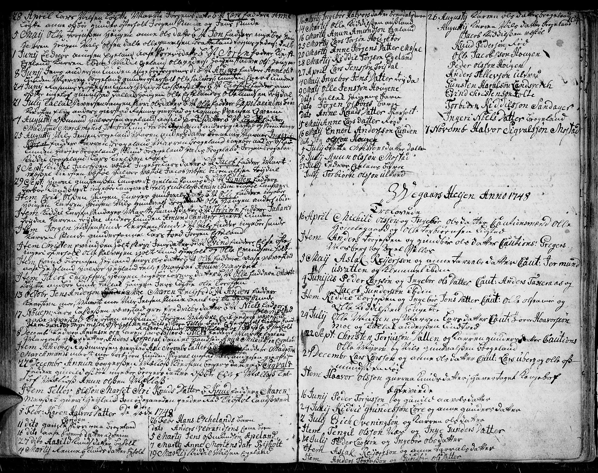 Gjerstad sokneprestkontor, AV/SAK-1111-0014/F/Fa/Faa/L0002: Ministerialbok nr. A 2, 1717-1779, s. 104