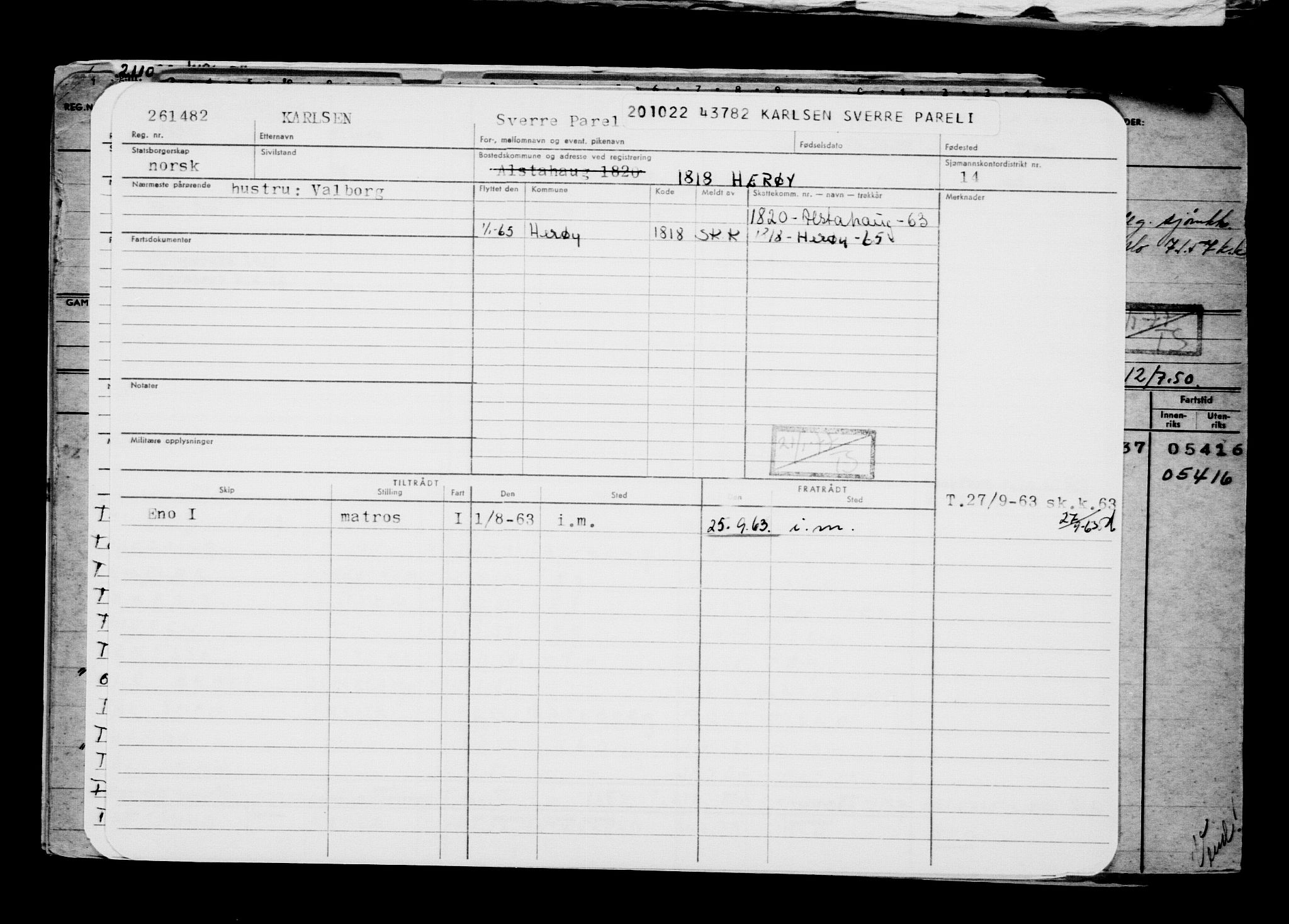 Direktoratet for sjømenn, AV/RA-S-3545/G/Gb/L0211: Hovedkort, 1922, s. 398