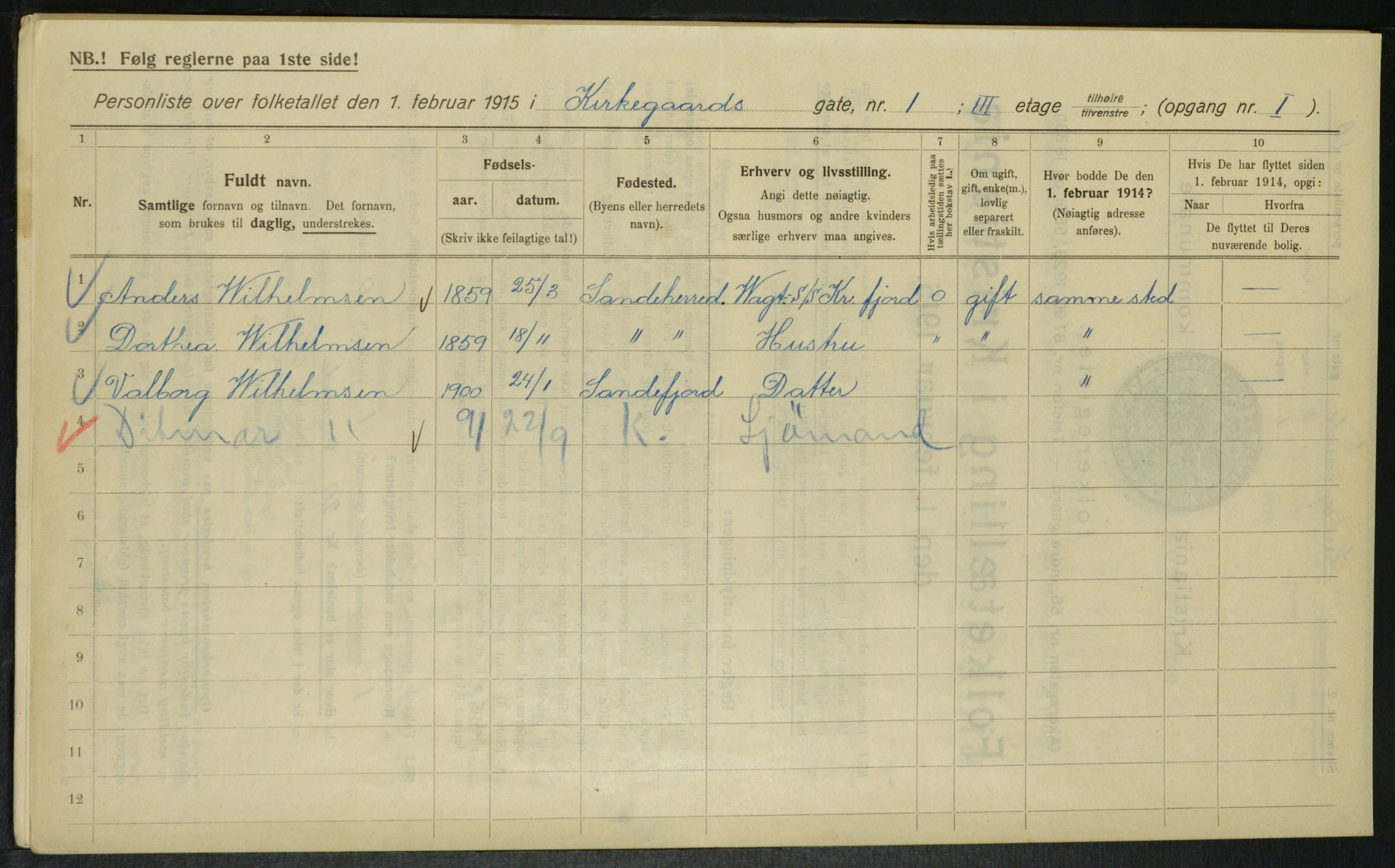 OBA, Kommunal folketelling 1.2.1915 for Kristiania, 1915, s. 49559