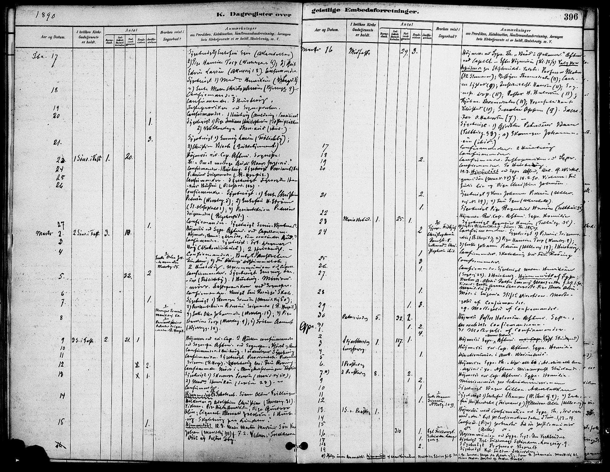 Gamle Aker prestekontor Kirkebøker, AV/SAO-A-10617a/F/L0007: Ministerialbok nr. 7, 1882-1890, s. 396