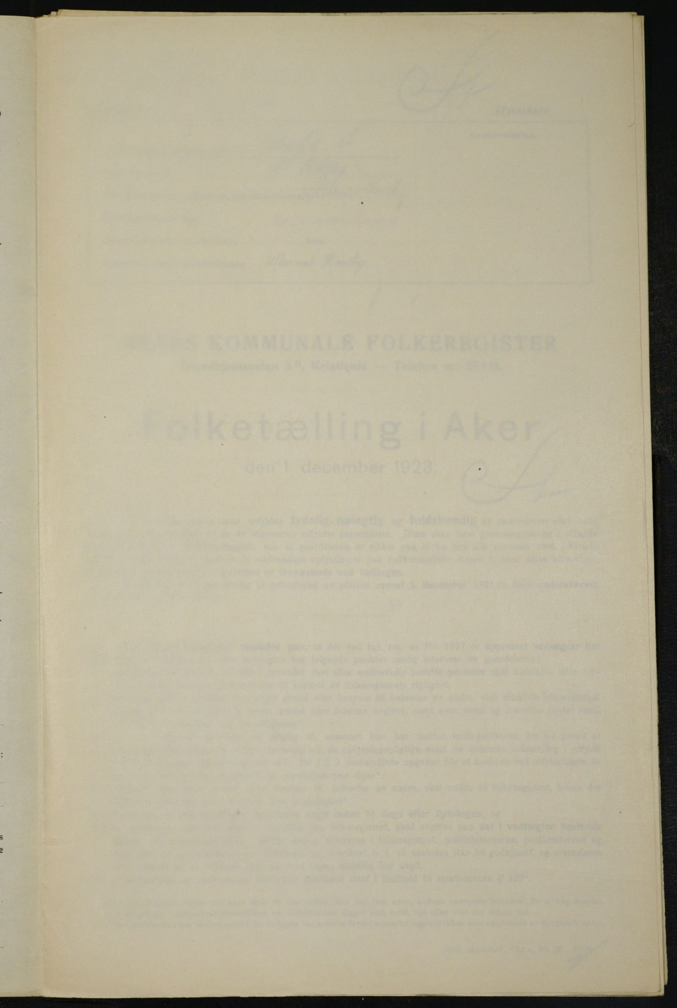 , Kommunal folketelling 1.12.1923 for Aker, 1923, s. 21910