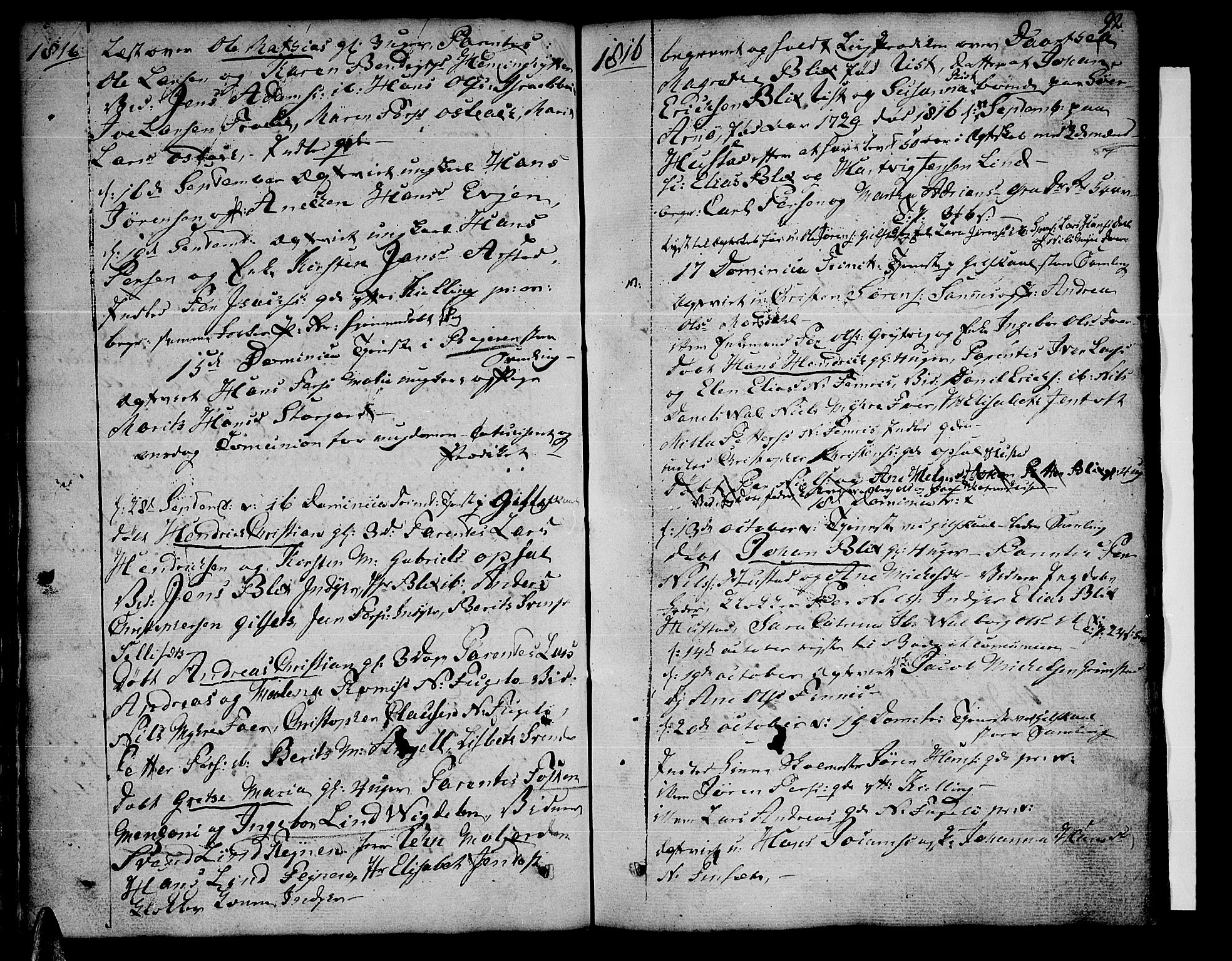 Ministerialprotokoller, klokkerbøker og fødselsregistre - Nordland, AV/SAT-A-1459/805/L0095: Ministerialbok nr. 805A02, 1805-1826, s. 92