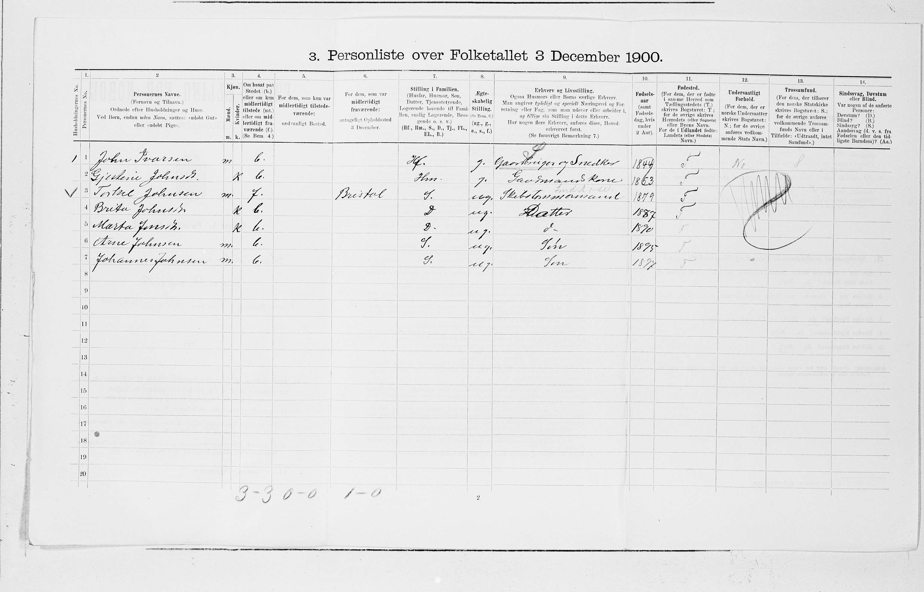 SAB, Folketelling 1900 for 1226 Strandebarm og Varaldsøy herred, 1900, s. 497