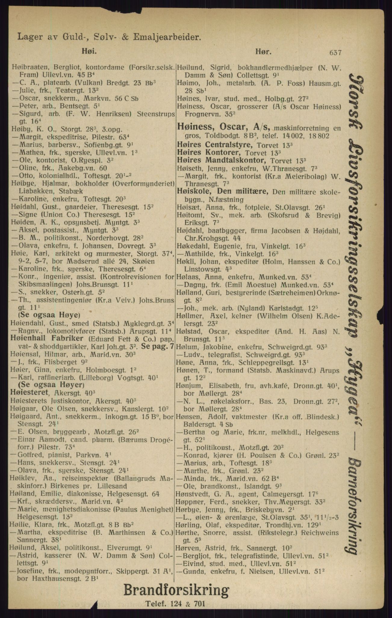 Kristiania/Oslo adressebok, PUBL/-, 1916, s. 637