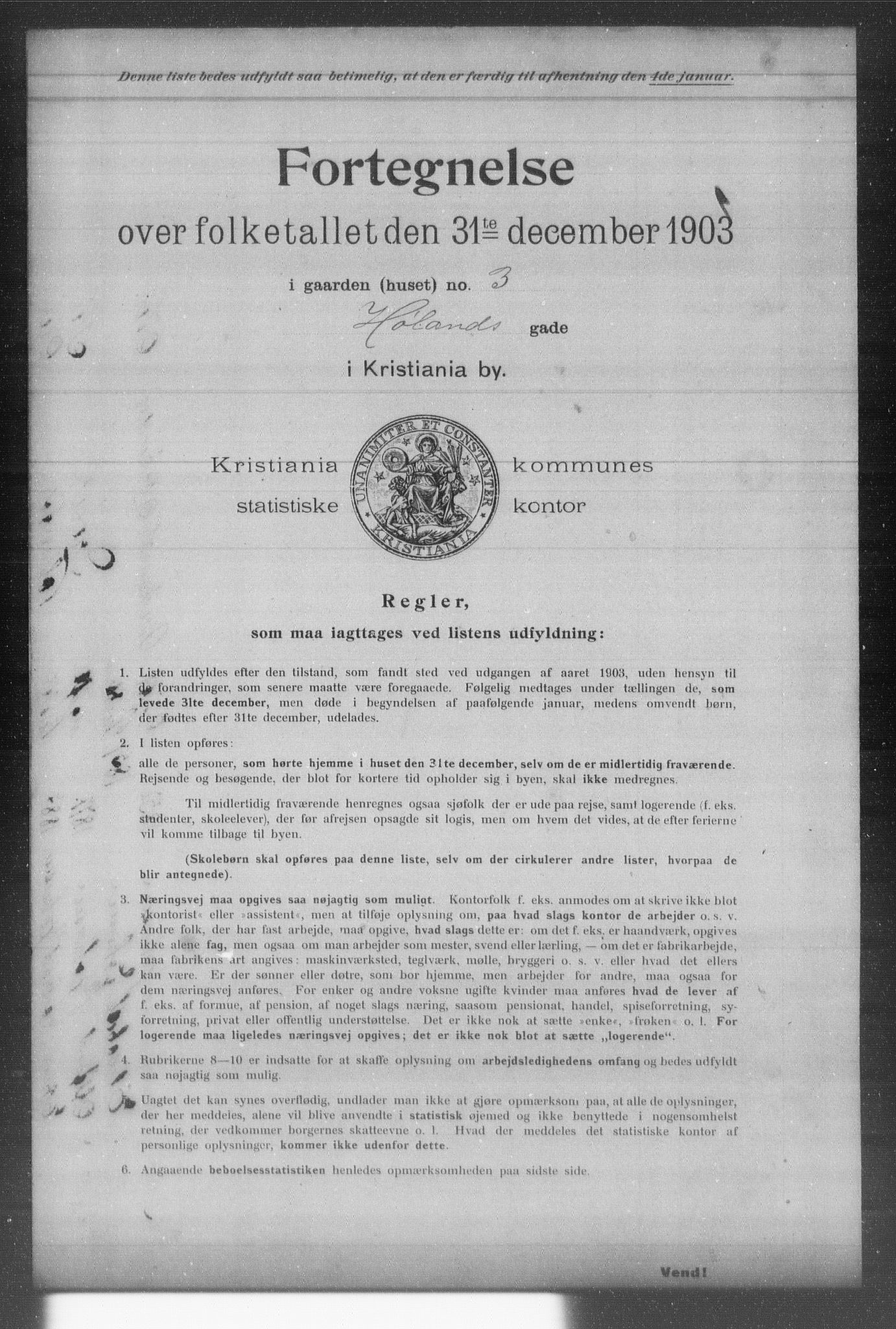 OBA, Kommunal folketelling 31.12.1903 for Kristiania kjøpstad, 1903, s. 8303