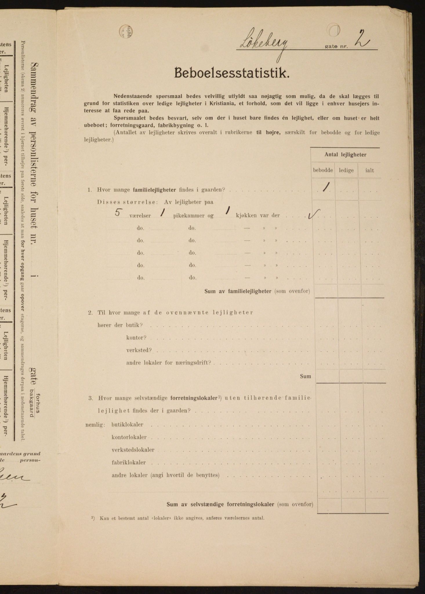 OBA, Kommunal folketelling 1.2.1909 for Kristiania kjøpstad, 1909, s. 53241