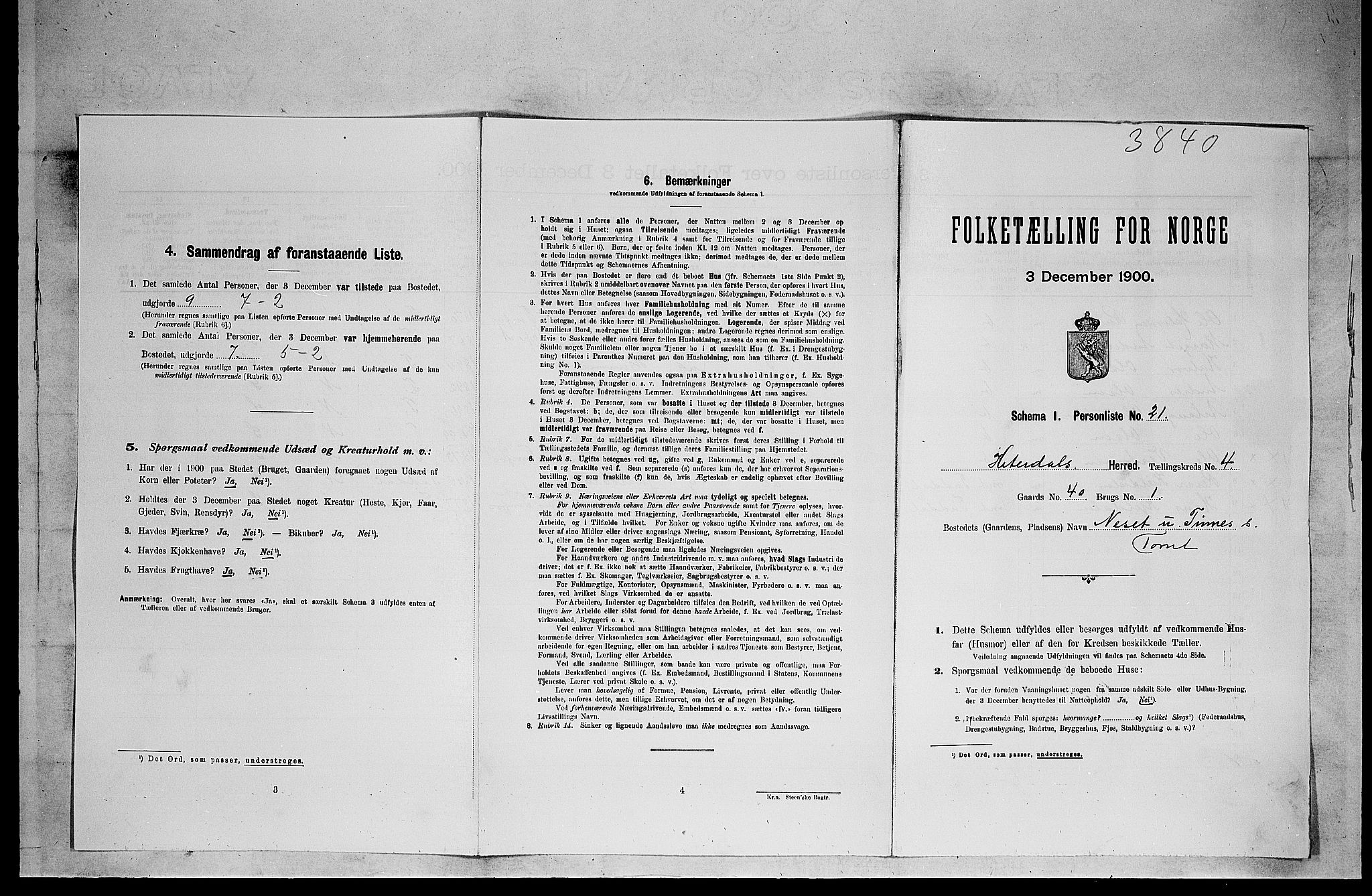 SAKO, Folketelling 1900 for 0823 Heddal herred, 1900, s. 544