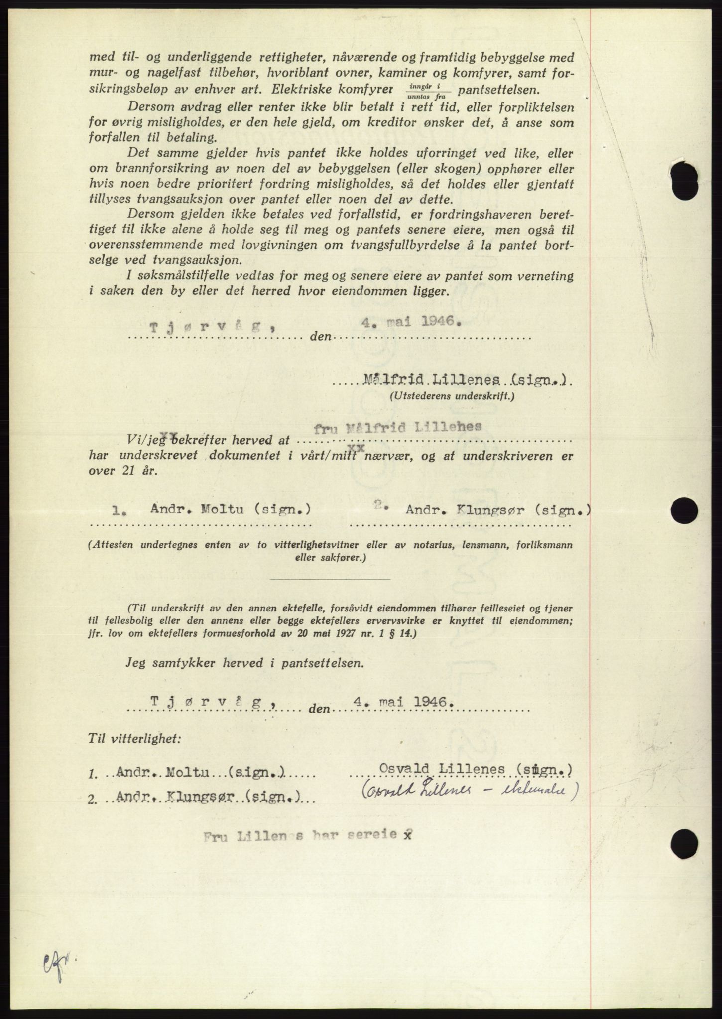 Søre Sunnmøre sorenskriveri, AV/SAT-A-4122/1/2/2C/L0114: Pantebok nr. 1-2B, 1943-1947, Dagboknr: 485/1946