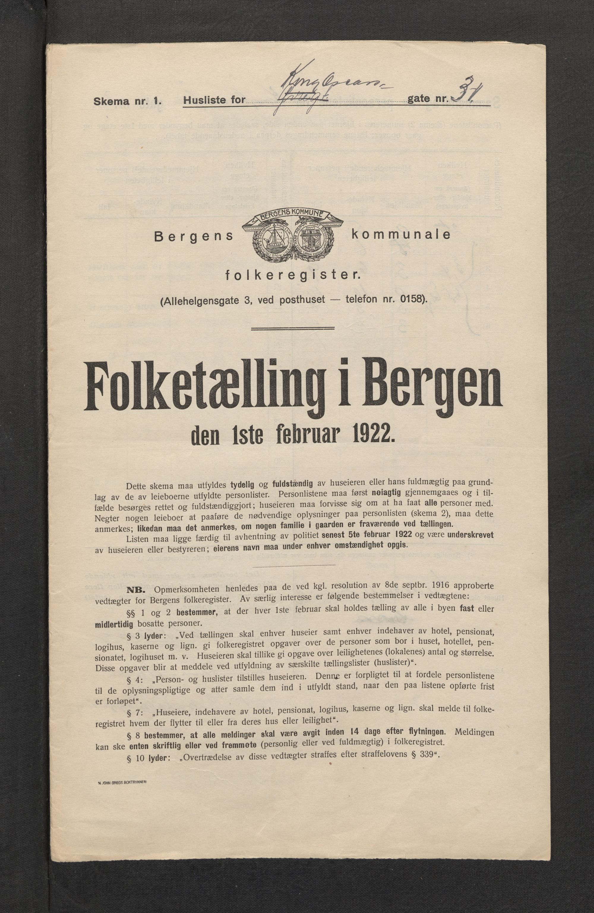 SAB, Kommunal folketelling 1922 for Bergen kjøpstad, 1922, s. 19880