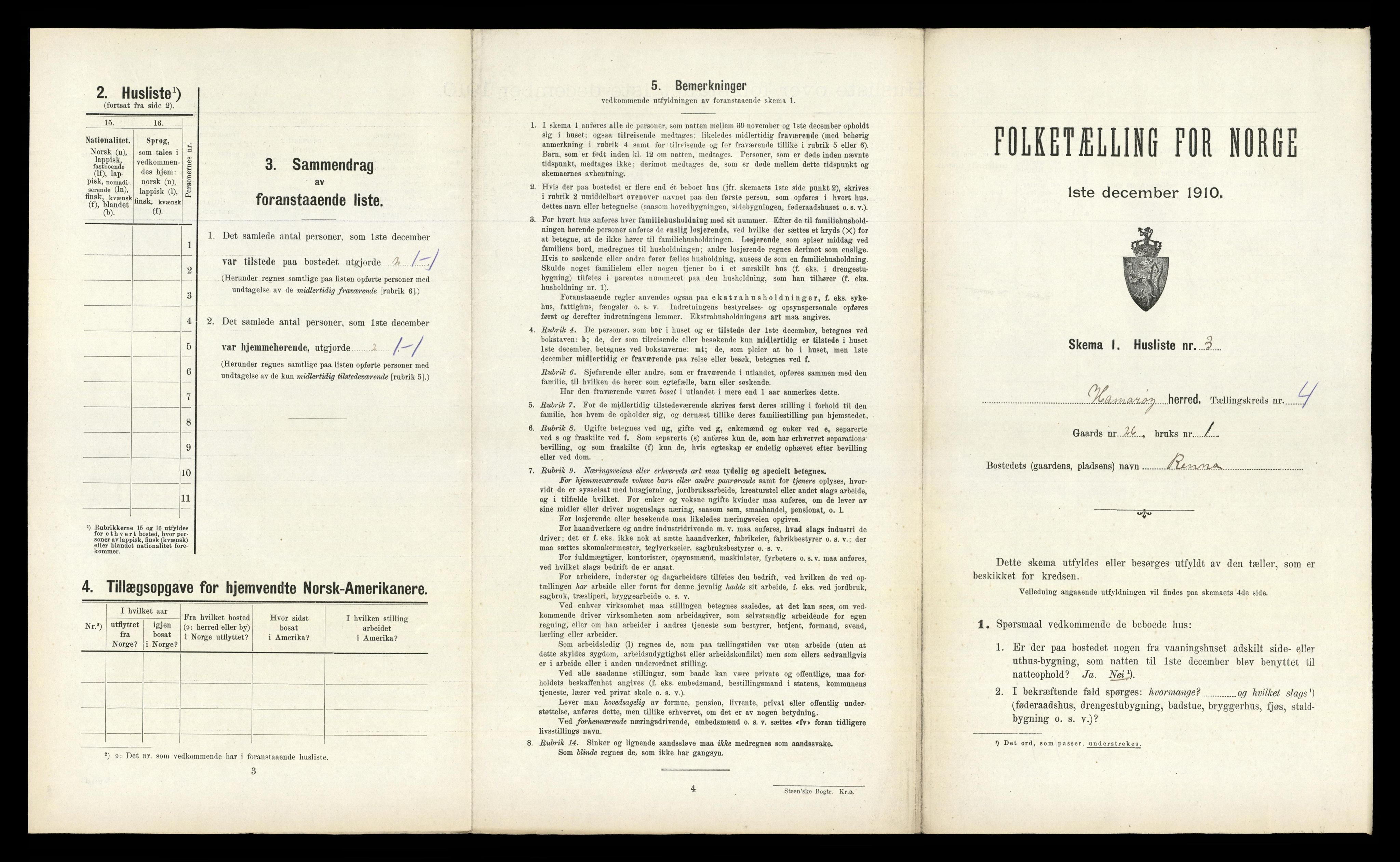 RA, Folketelling 1910 for 1849 Hamarøy herred, 1910, s. 312