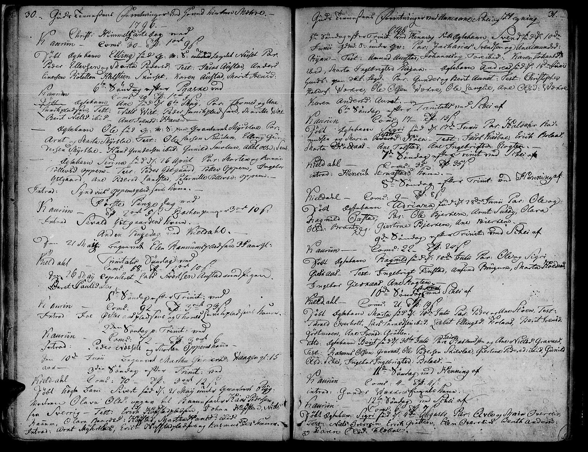 Ministerialprotokoller, klokkerbøker og fødselsregistre - Nord-Trøndelag, AV/SAT-A-1458/735/L0332: Ministerialbok nr. 735A03, 1795-1816, s. 30-31