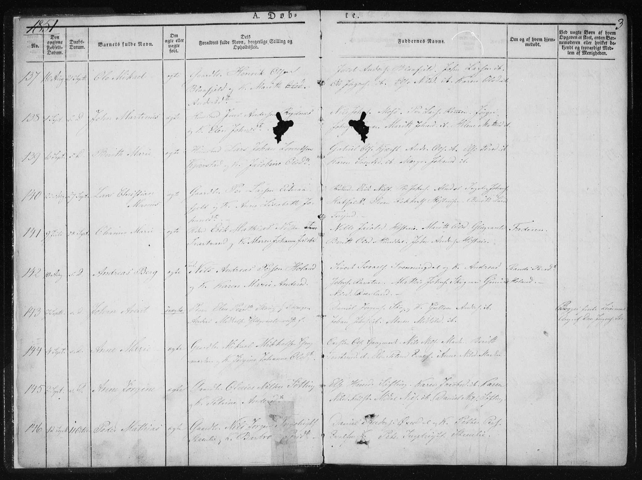 Ministerialprotokoller, klokkerbøker og fødselsregistre - Nordland, AV/SAT-A-1459/820/L0292: Ministerialbok nr. 820A13, 1851-1854, s. 3