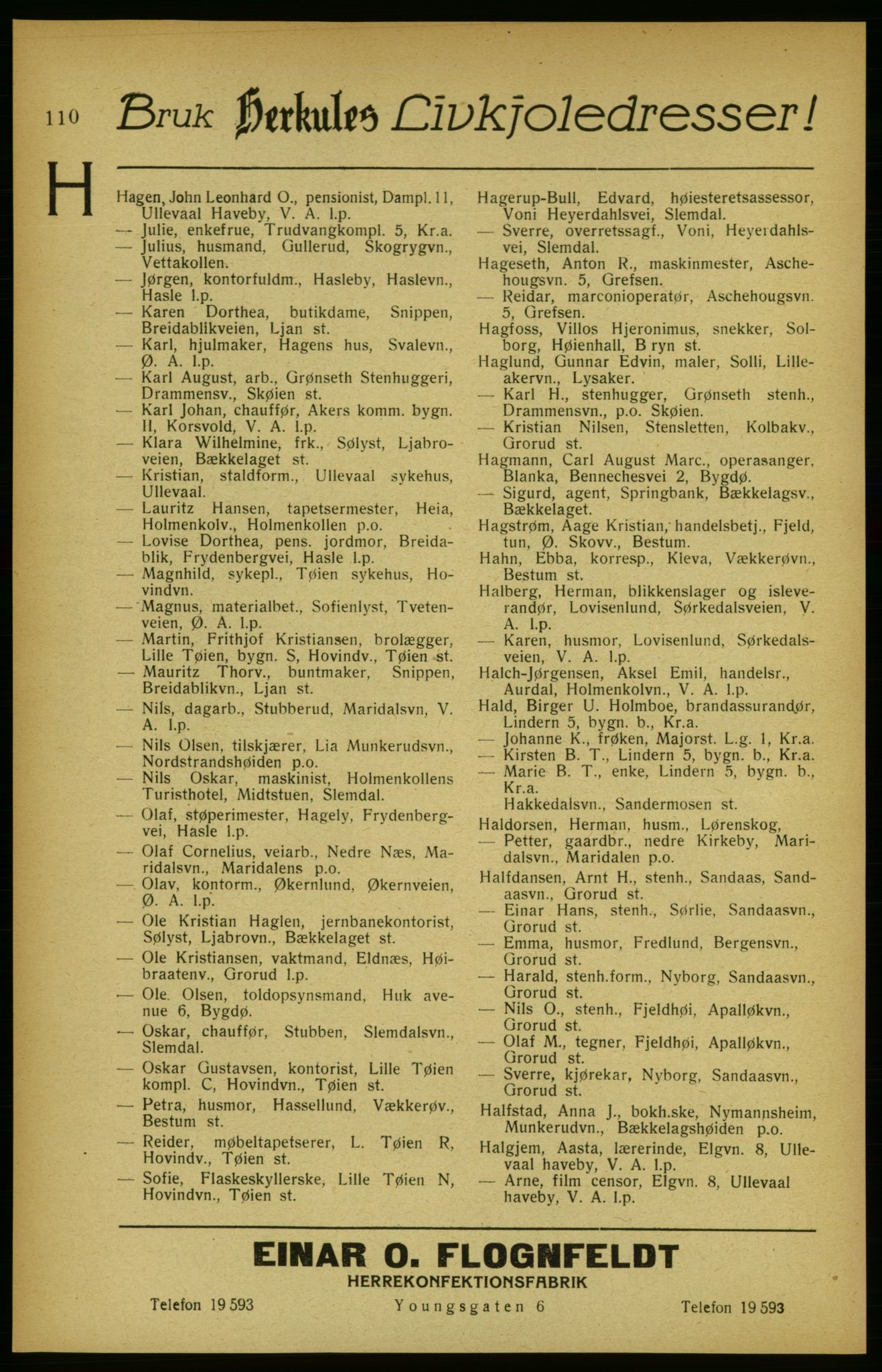 Aker adressebok/adressekalender, PUBL/001/A/002: Akers adressekalender, 1922, s. 110