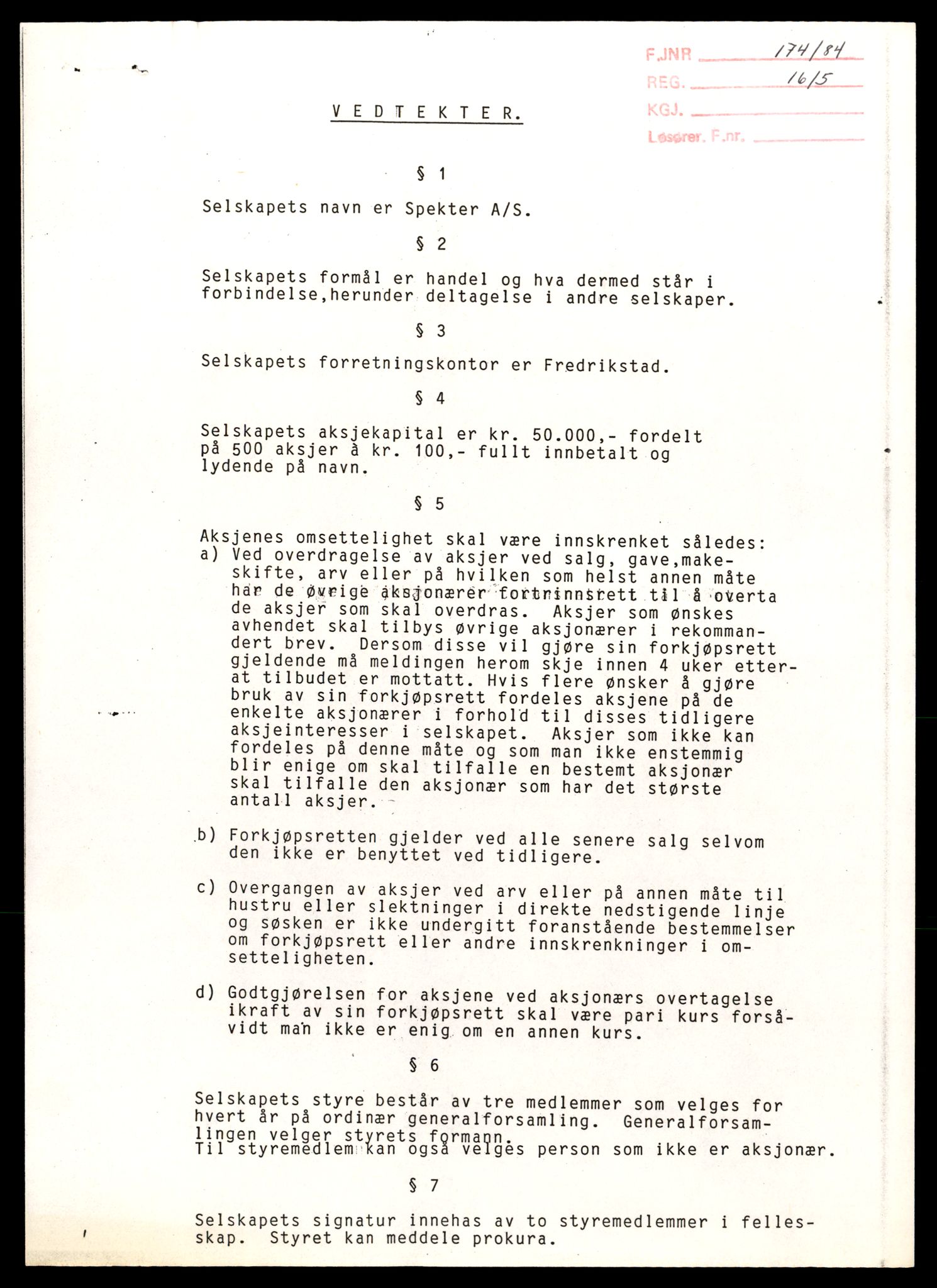 Fredrikstad tingrett, AV/SAT-A-10473/K/Kb/Kbb/L0054: Enkeltmannsforetak, aksjeselskap og andelslag, Spe-Stc, 1944-1990, s. 5