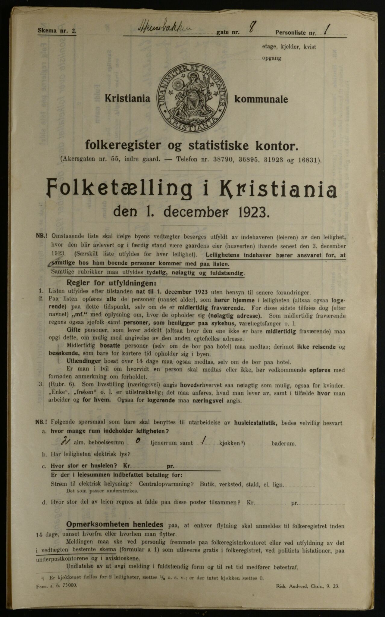 OBA, Kommunal folketelling 1.12.1923 for Kristiania, 1923, s. 370