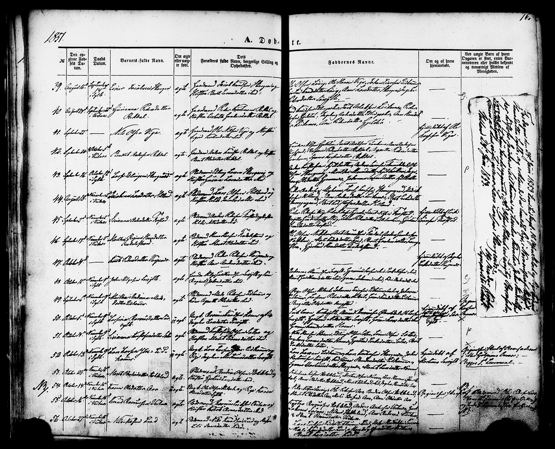 Ministerialprotokoller, klokkerbøker og fødselsregistre - Møre og Romsdal, AV/SAT-A-1454/539/L0529: Ministerialbok nr. 539A02, 1848-1872, s. 16