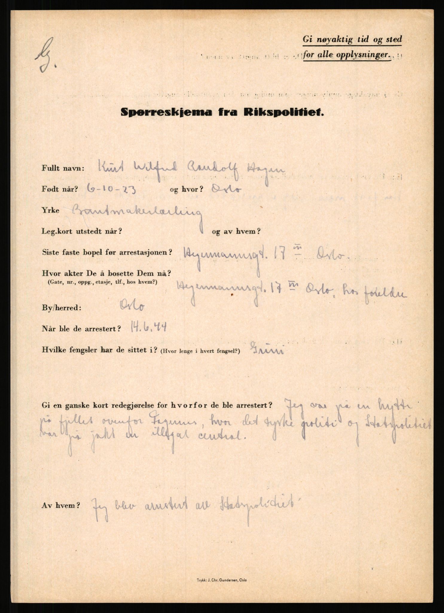 Rikspolitisjefen, AV/RA-S-1560/L/L0005: Gidske, Peder Martin -  Hansell, Georg, 1940-1945, s. 854