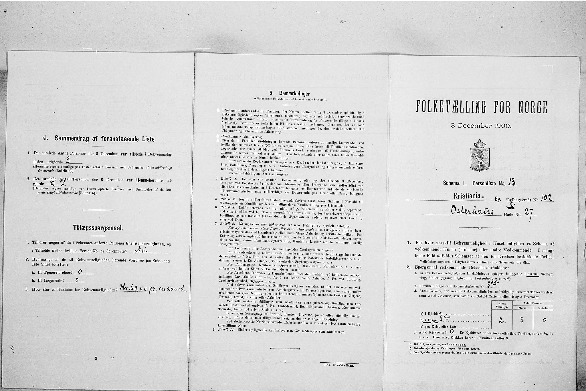 SAO, Folketelling 1900 for 0301 Kristiania kjøpstad, 1900, s. 70080