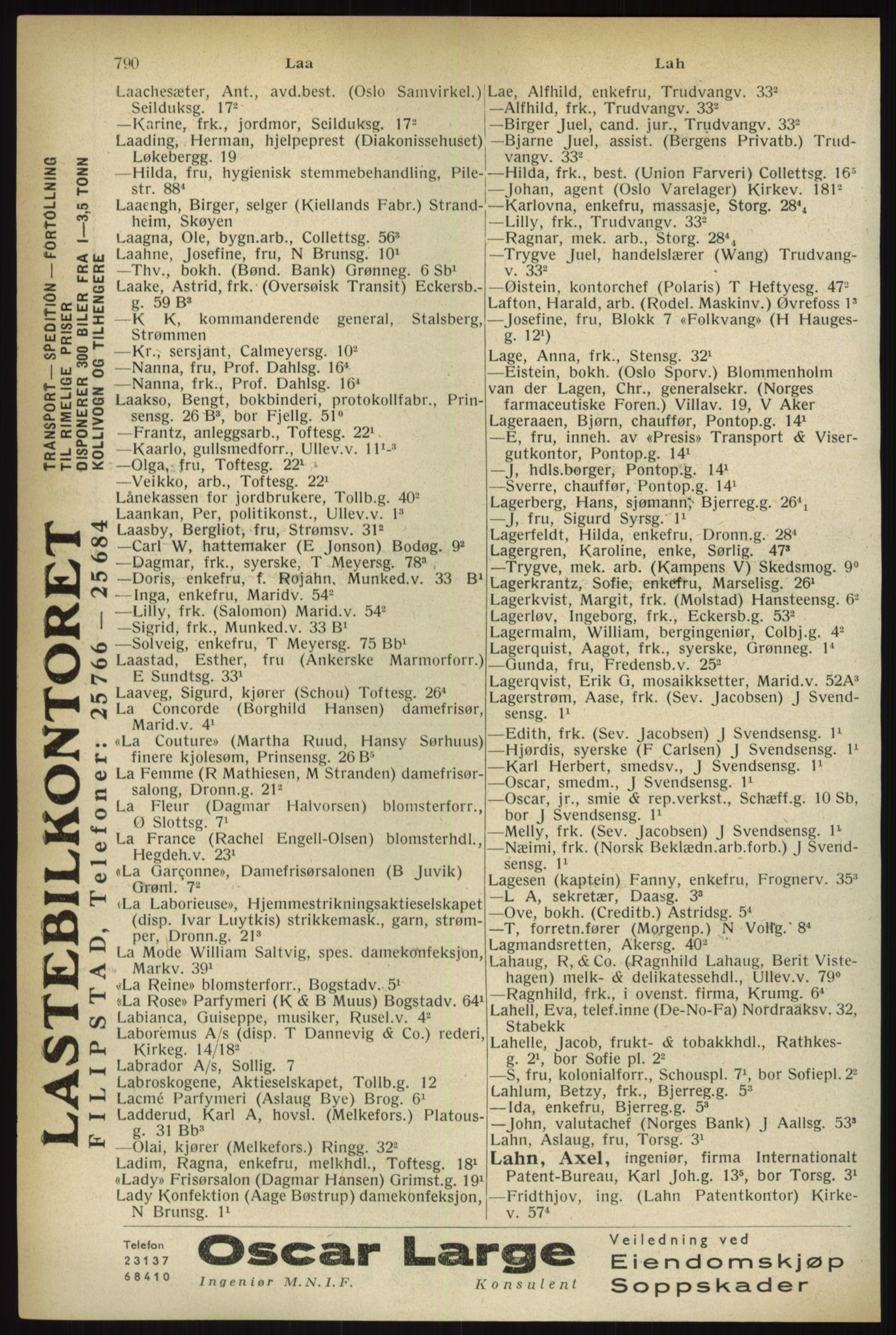 Kristiania/Oslo adressebok, PUBL/-, 1933, s. 790