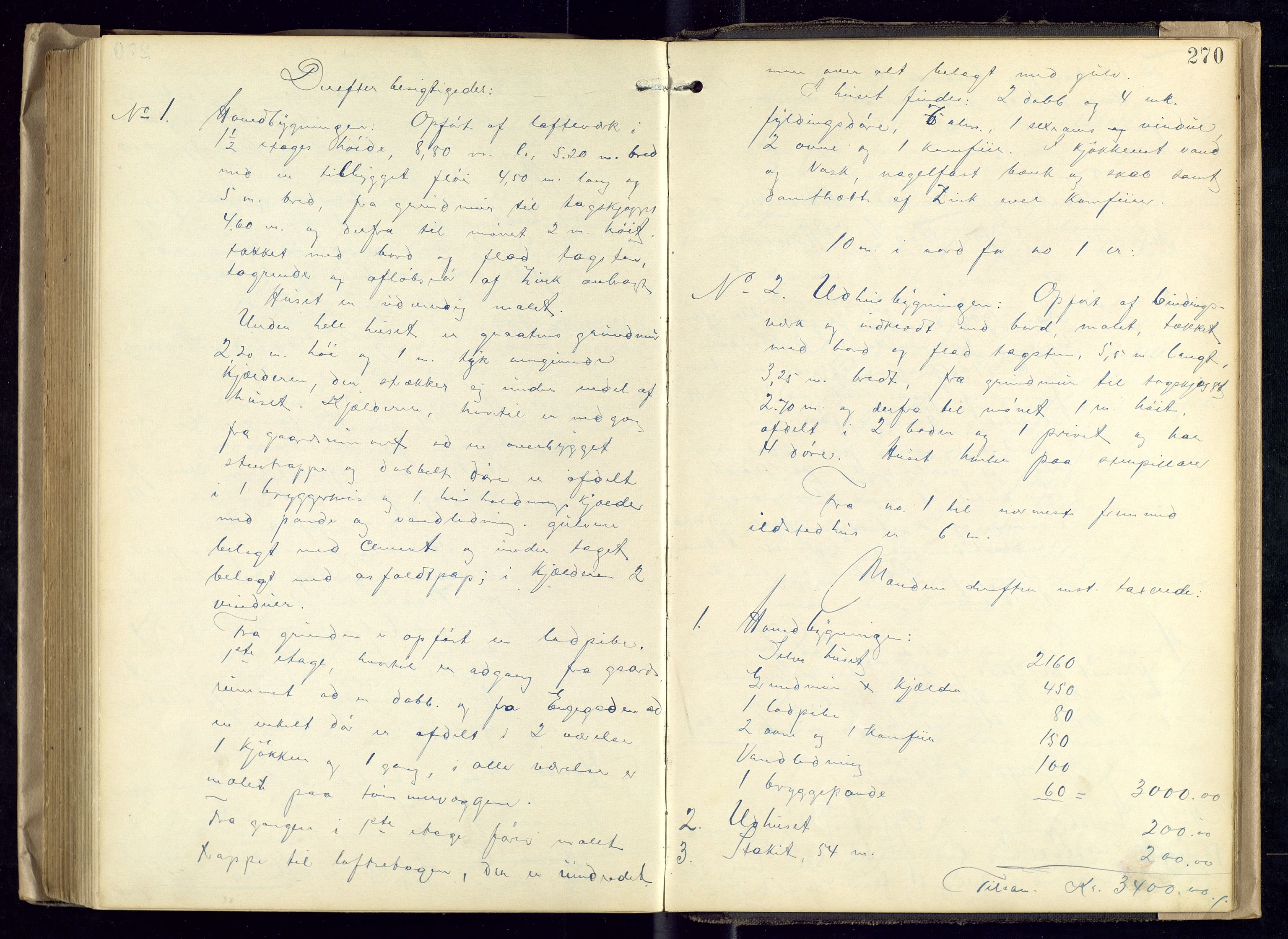 Norges Brannkasse, Hamar, AV/SAH-NBRANH-006/F/Fa/L0005: Branntakstprotokoll, 1902-1906, s. 269b-270a