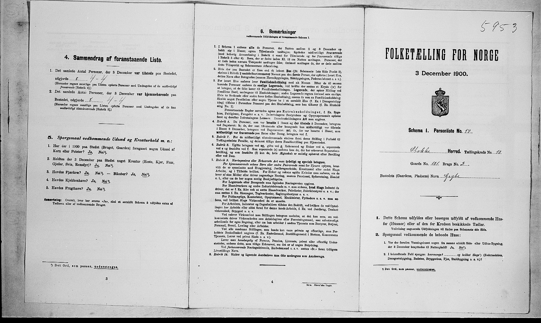 RA, Folketelling 1900 for 0720 Stokke herred, 1900, s. 1622