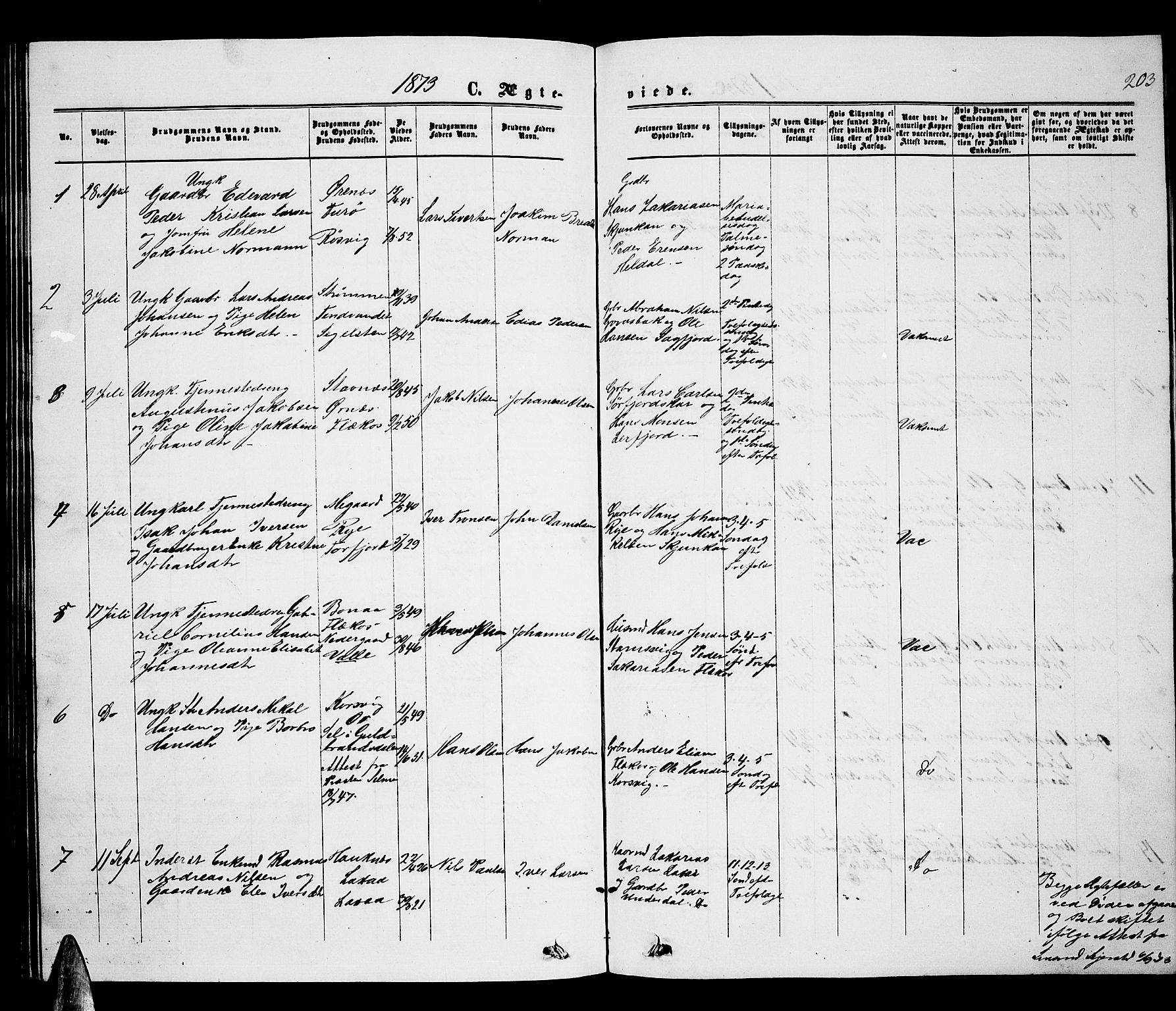 Ministerialprotokoller, klokkerbøker og fødselsregistre - Nordland, SAT/A-1459/853/L0775: Klokkerbok nr. 853C03, 1859-1877, s. 203