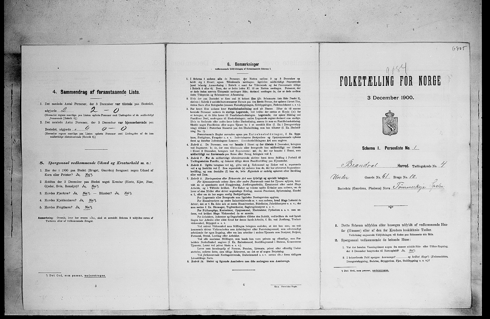 SAH, Folketelling 1900 for 0422 Brandval herred, 1900, s. 62