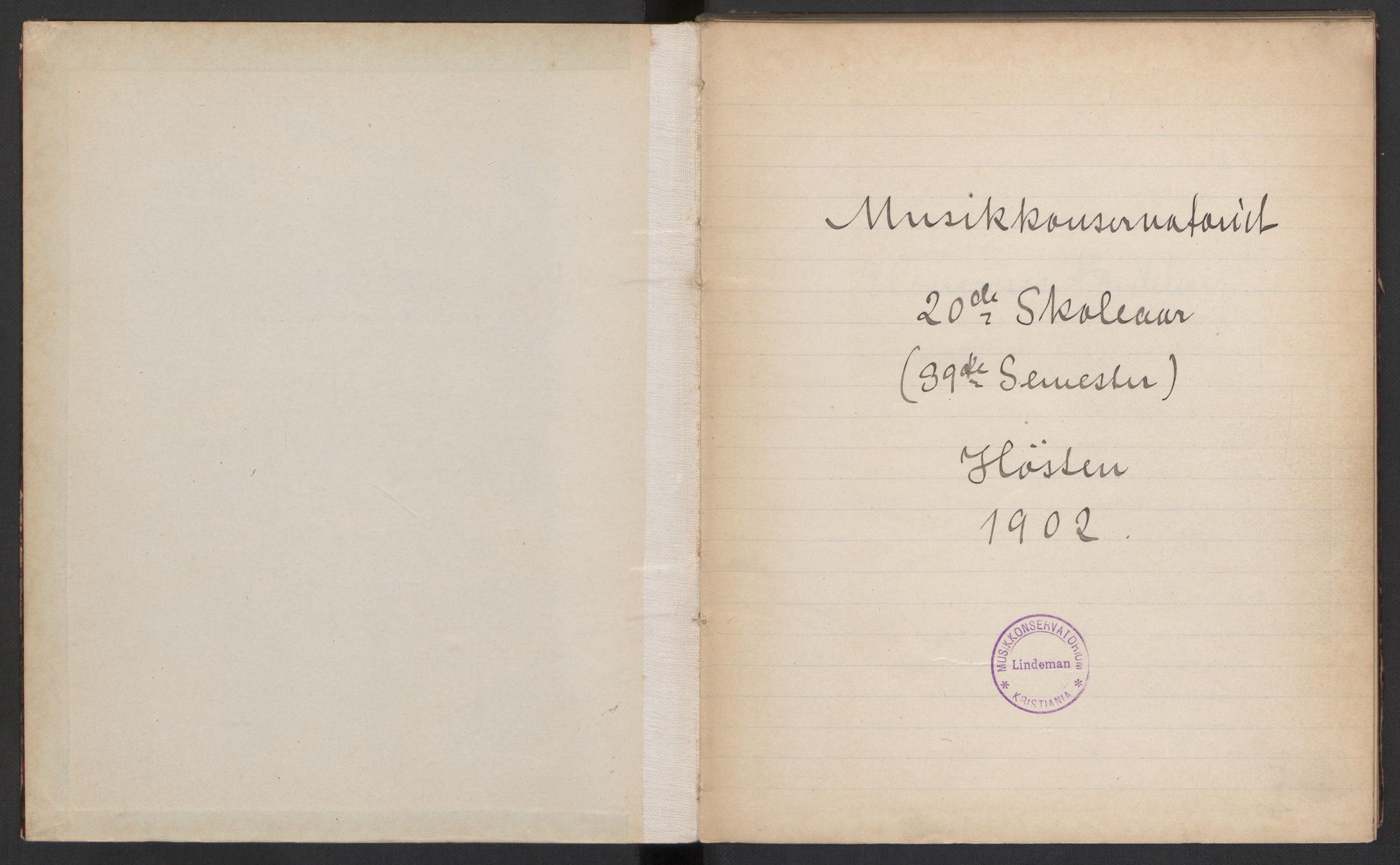 Musikkonservatoriet i Oslo, AV/RA-PA-1761/F/Fa/L0002/0011: Oversikt over lærere, elever, m.m. / Musikkonservatoriet i Oslo - Høstsemesteret, 1902