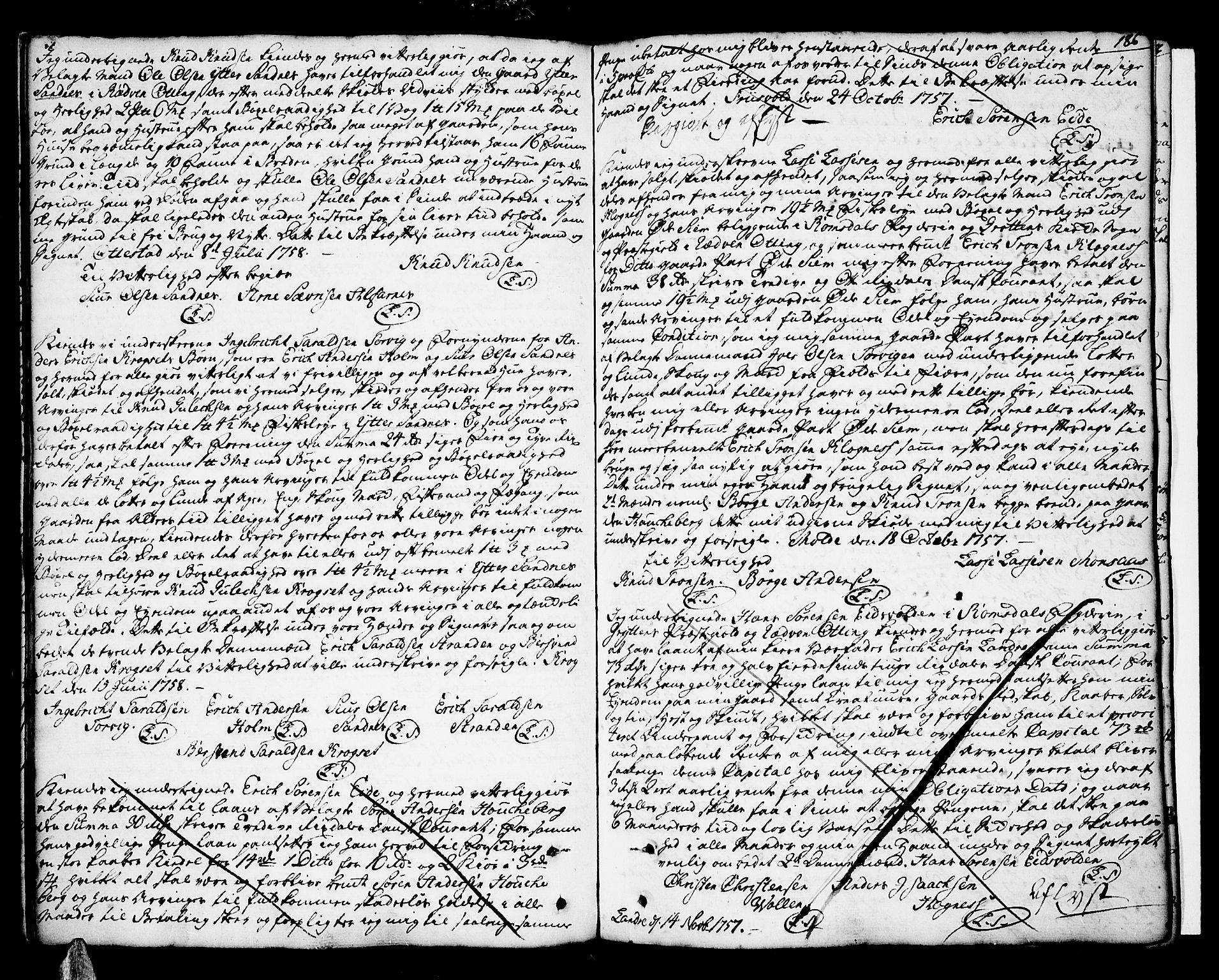 Romsdal sorenskriveri, SAT/A-4149/1/2/2C/L0003: Pantebok nr. 3, 1747-1767, s. 186