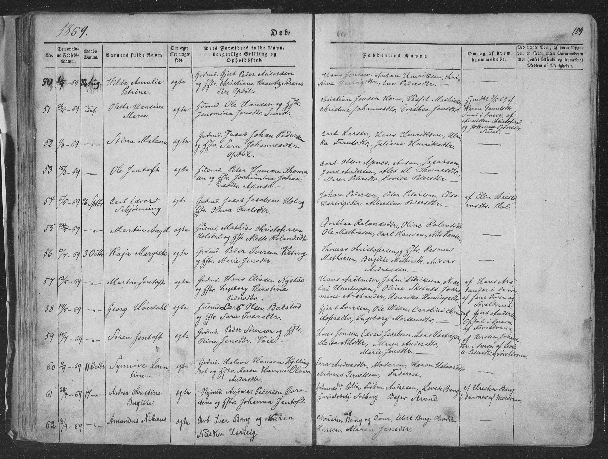 Ministerialprotokoller, klokkerbøker og fødselsregistre - Nordland, AV/SAT-A-1459/881/L1165: Klokkerbok nr. 881C02, 1854-1876, s. 109
