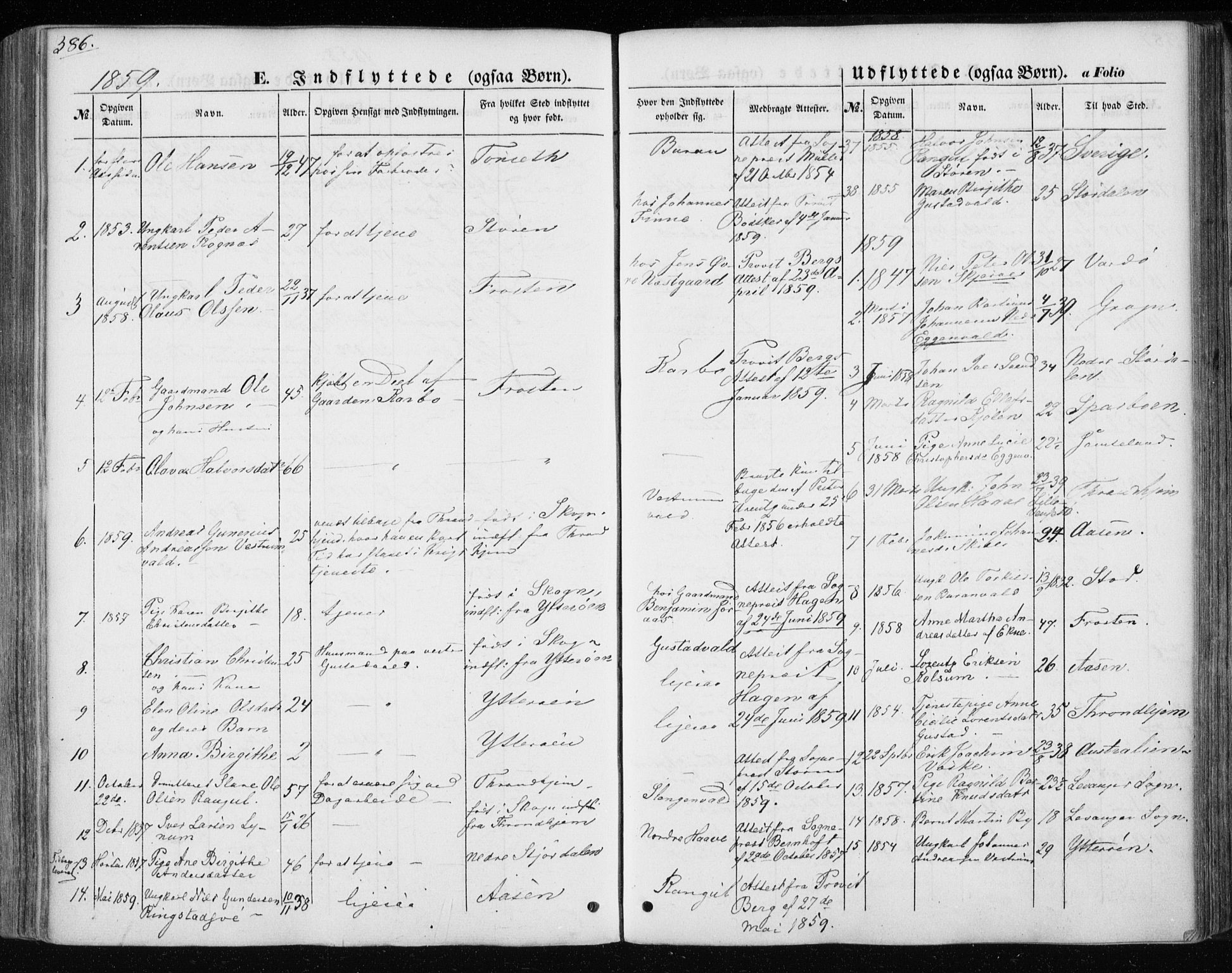 Ministerialprotokoller, klokkerbøker og fødselsregistre - Nord-Trøndelag, SAT/A-1458/717/L0154: Ministerialbok nr. 717A07 /1, 1850-1862, s. 386