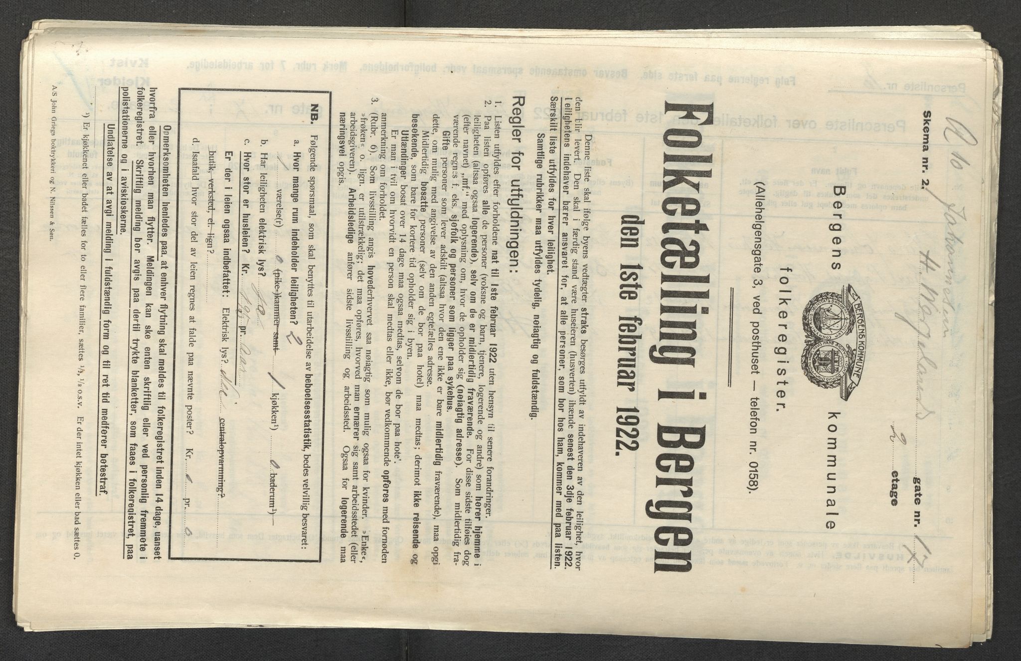 SAB, Kommunal folketelling 1922 for Bergen kjøpstad, 1922, s. 14583