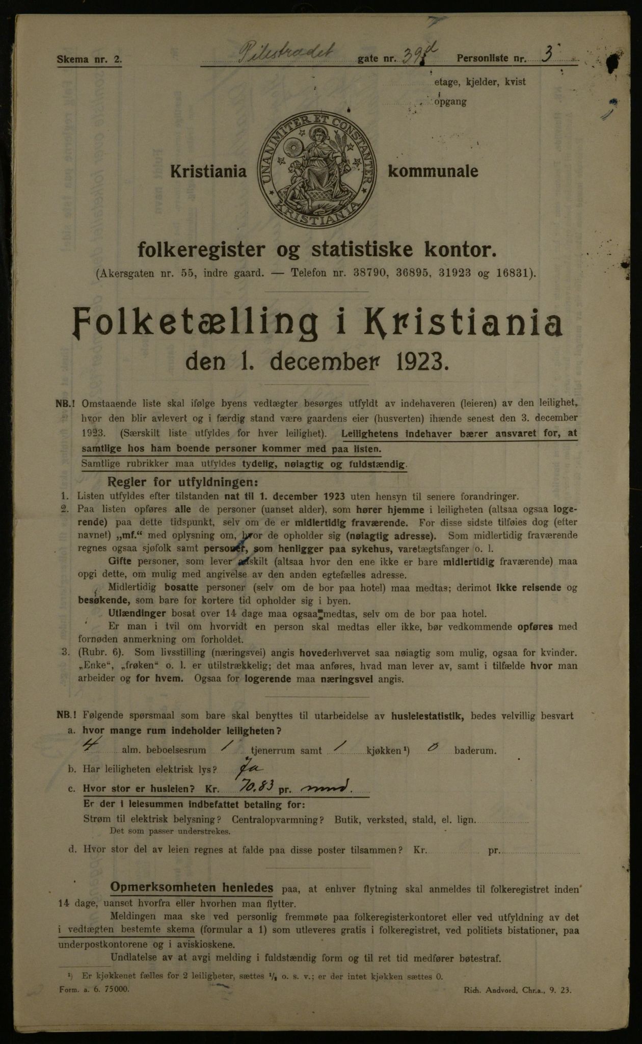 OBA, Kommunal folketelling 1.12.1923 for Kristiania, 1923, s. 87401