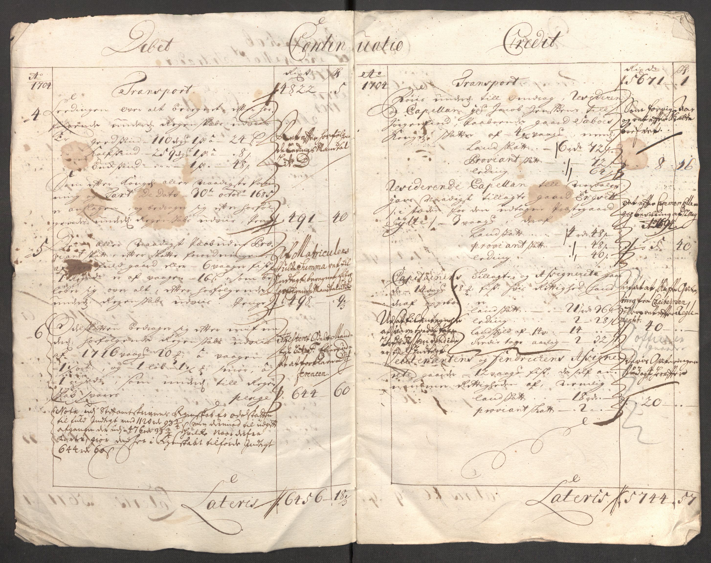 Rentekammeret inntil 1814, Reviderte regnskaper, Fogderegnskap, AV/RA-EA-4092/R54/L3560: Fogderegnskap Sunnmøre, 1704-1705, s. 5