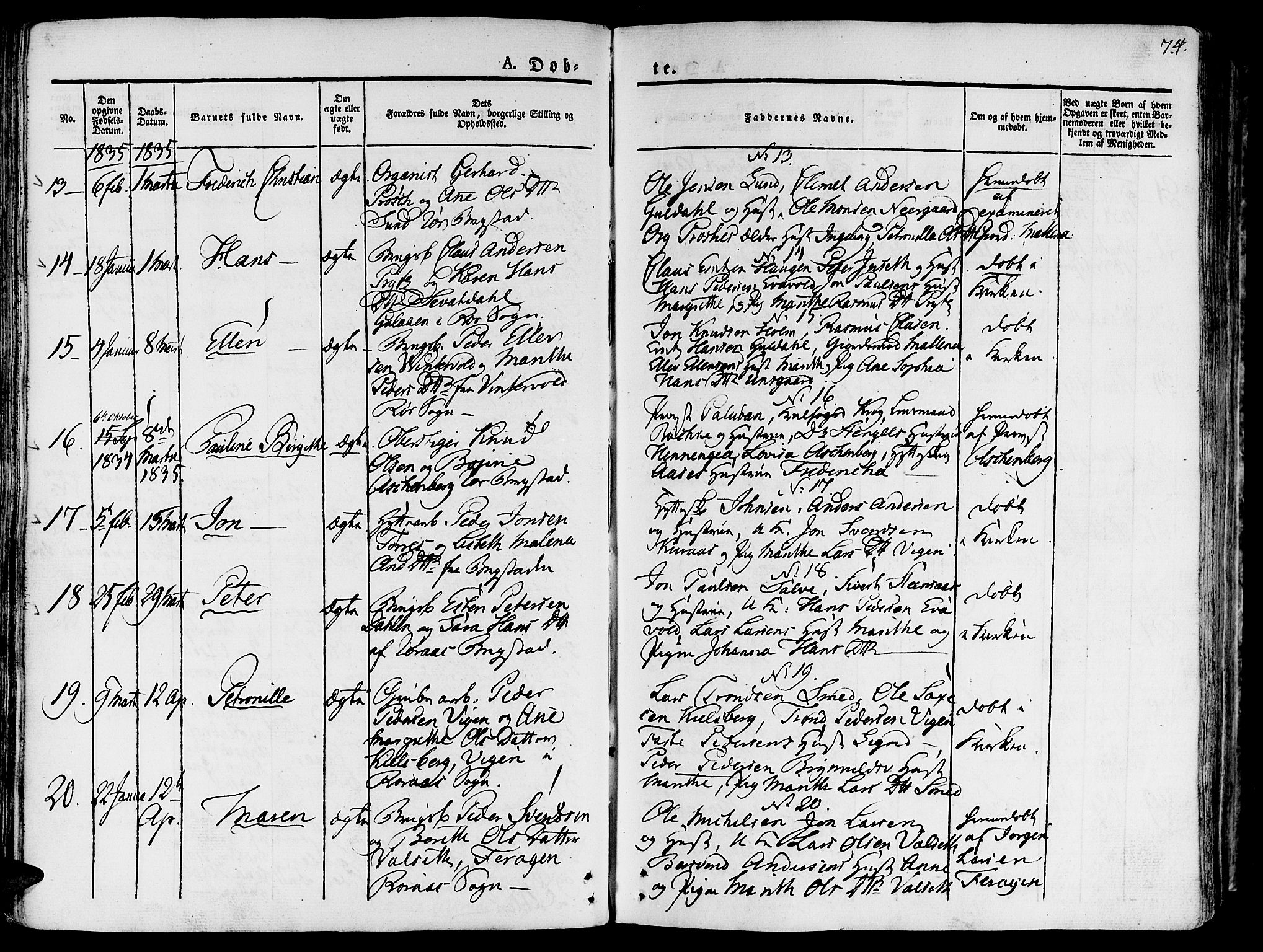 Ministerialprotokoller, klokkerbøker og fødselsregistre - Sør-Trøndelag, AV/SAT-A-1456/681/L0930: Ministerialbok nr. 681A08, 1829-1844, s. 74