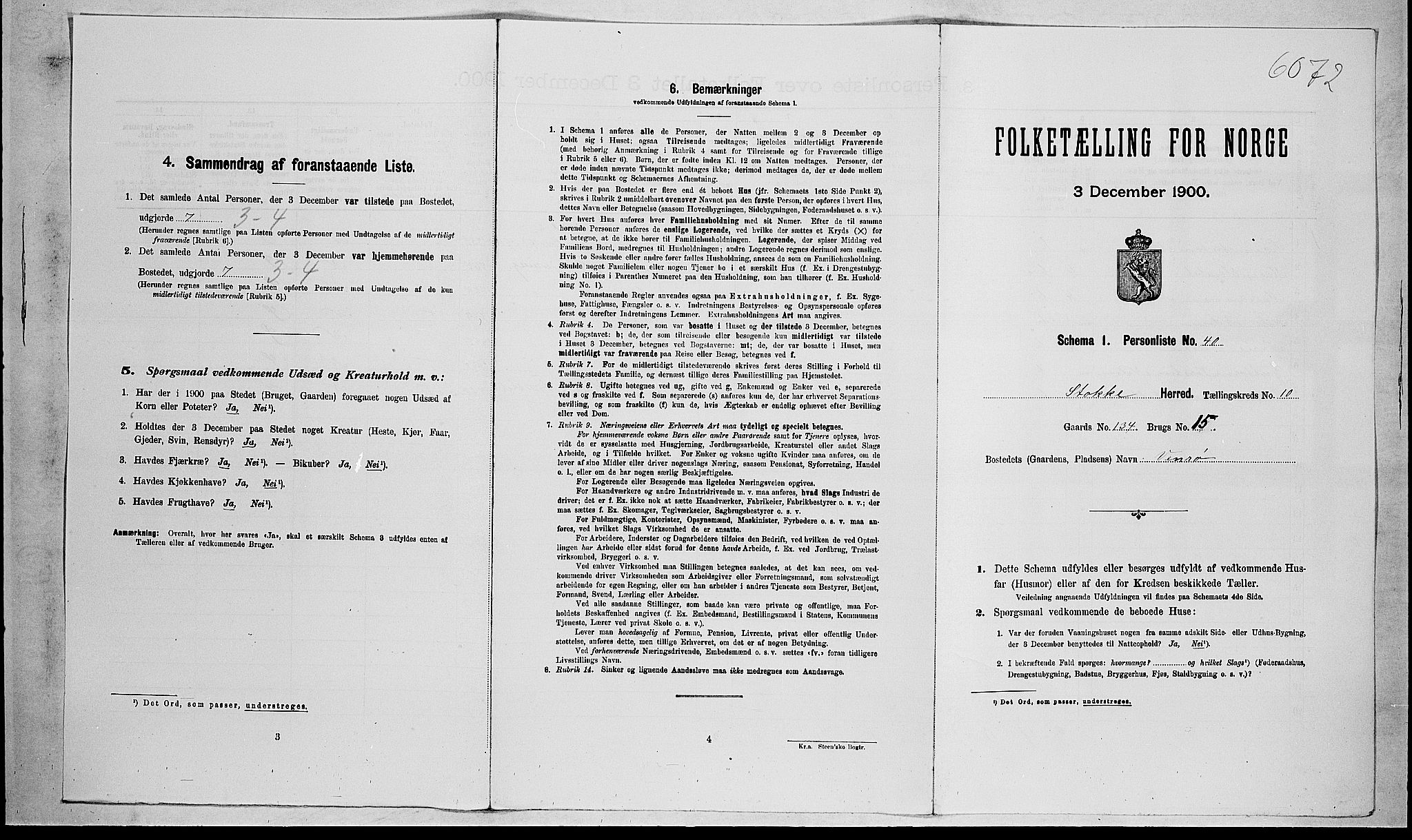 RA, Folketelling 1900 for 0720 Stokke herred, 1900, s. 1673