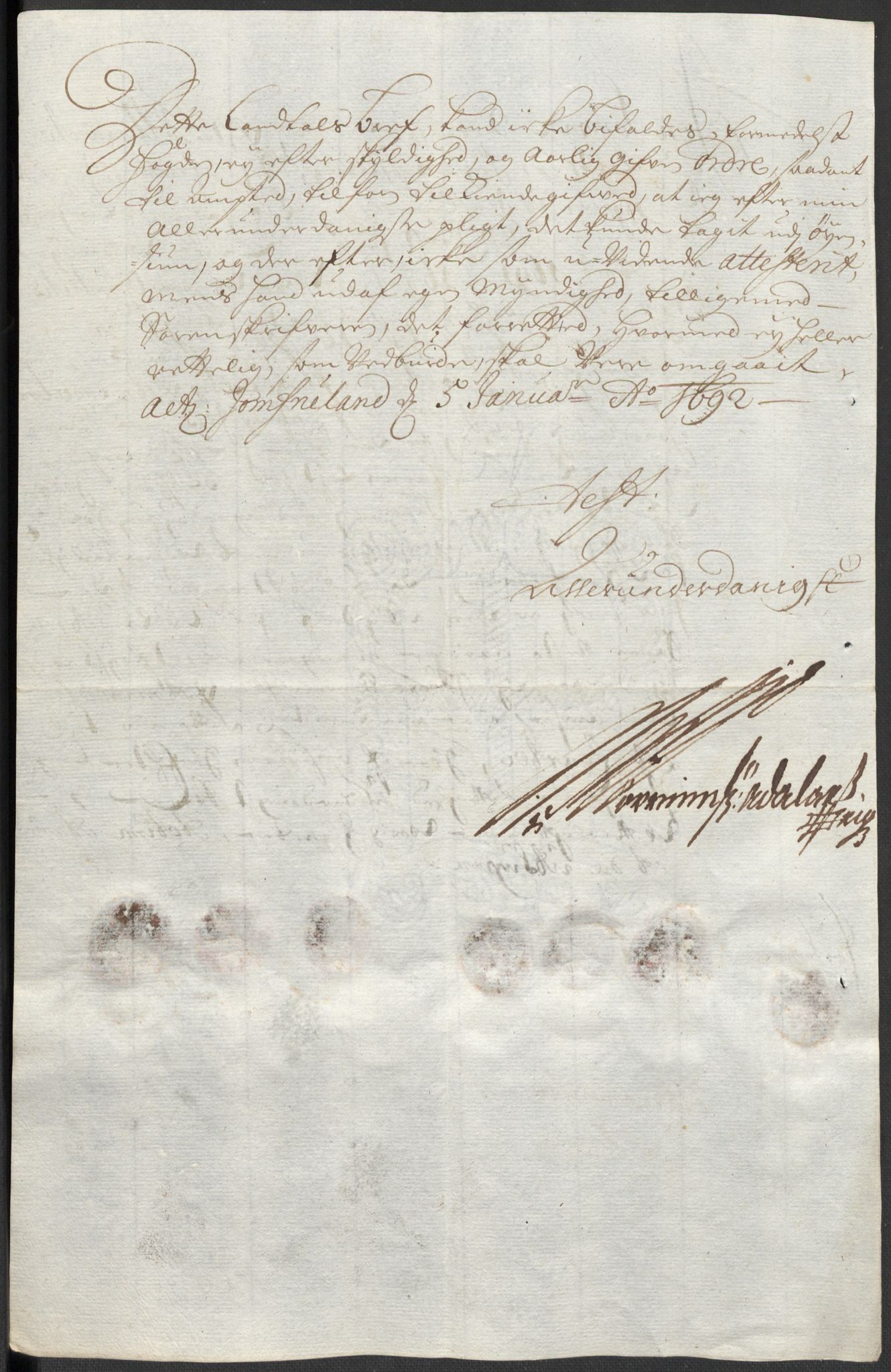 Rentekammeret inntil 1814, Reviderte regnskaper, Fogderegnskap, AV/RA-EA-4092/R35/L2089: Fogderegnskap Øvre og Nedre Telemark, 1690-1692, s. 184