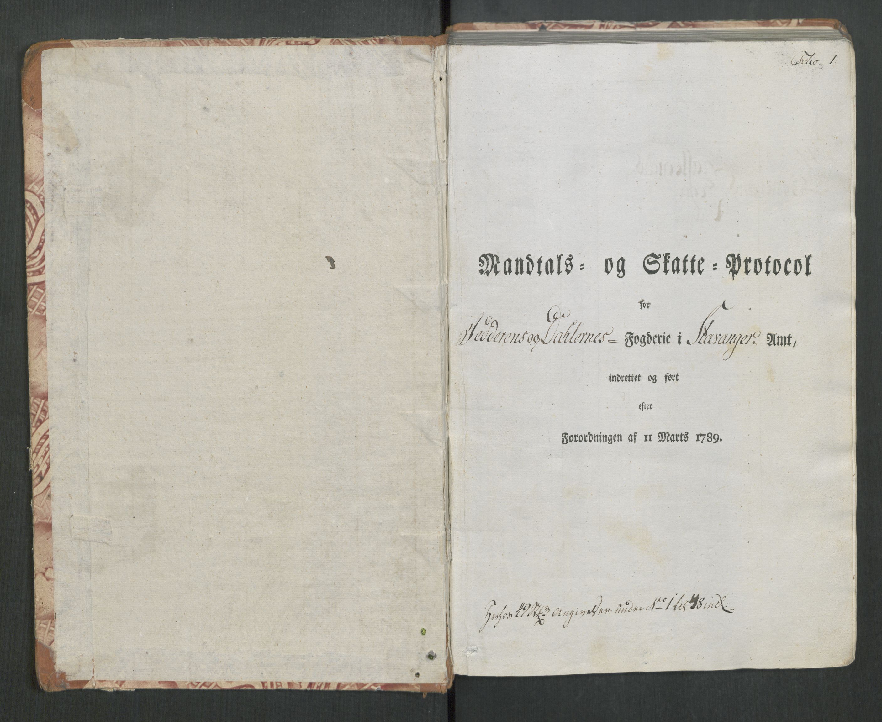 Rentekammeret inntil 1814, Reviderte regnskaper, Mindre regnskaper, RA/EA-4068/Rf/Rfe/L0019: Jæren og Dalane fogderi, Kongsberg, 1789, s. 4