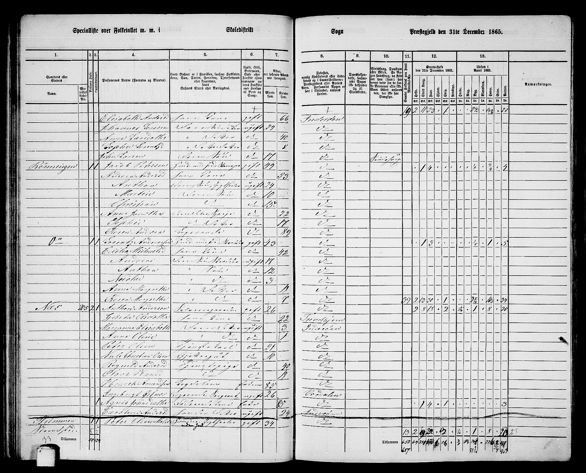 RA, Folketelling 1865 for 1729P Inderøy prestegjeld, 1865, s. 32