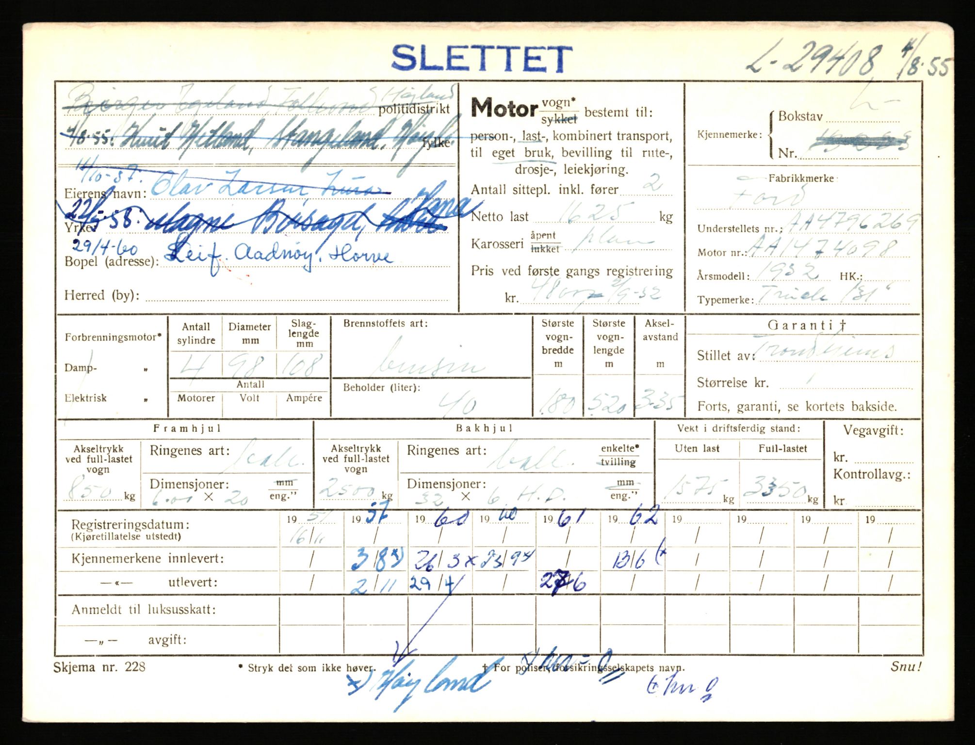 Stavanger trafikkstasjon, AV/SAST-A-101942/0/F/L0048: L-29100 - L-29899, 1930-1971, s. 825