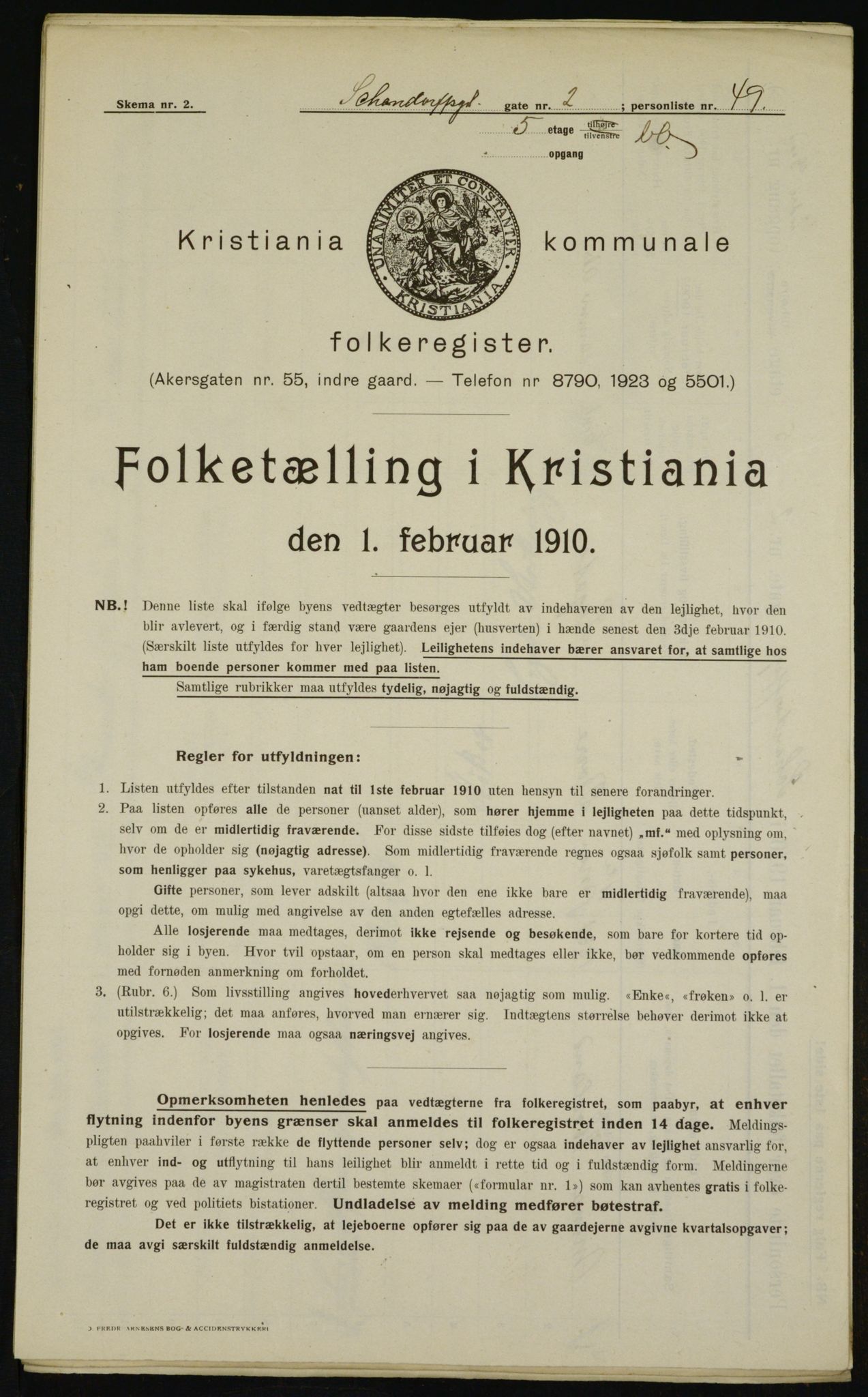 OBA, Kommunal folketelling 1.2.1910 for Kristiania, 1910, s. 85502