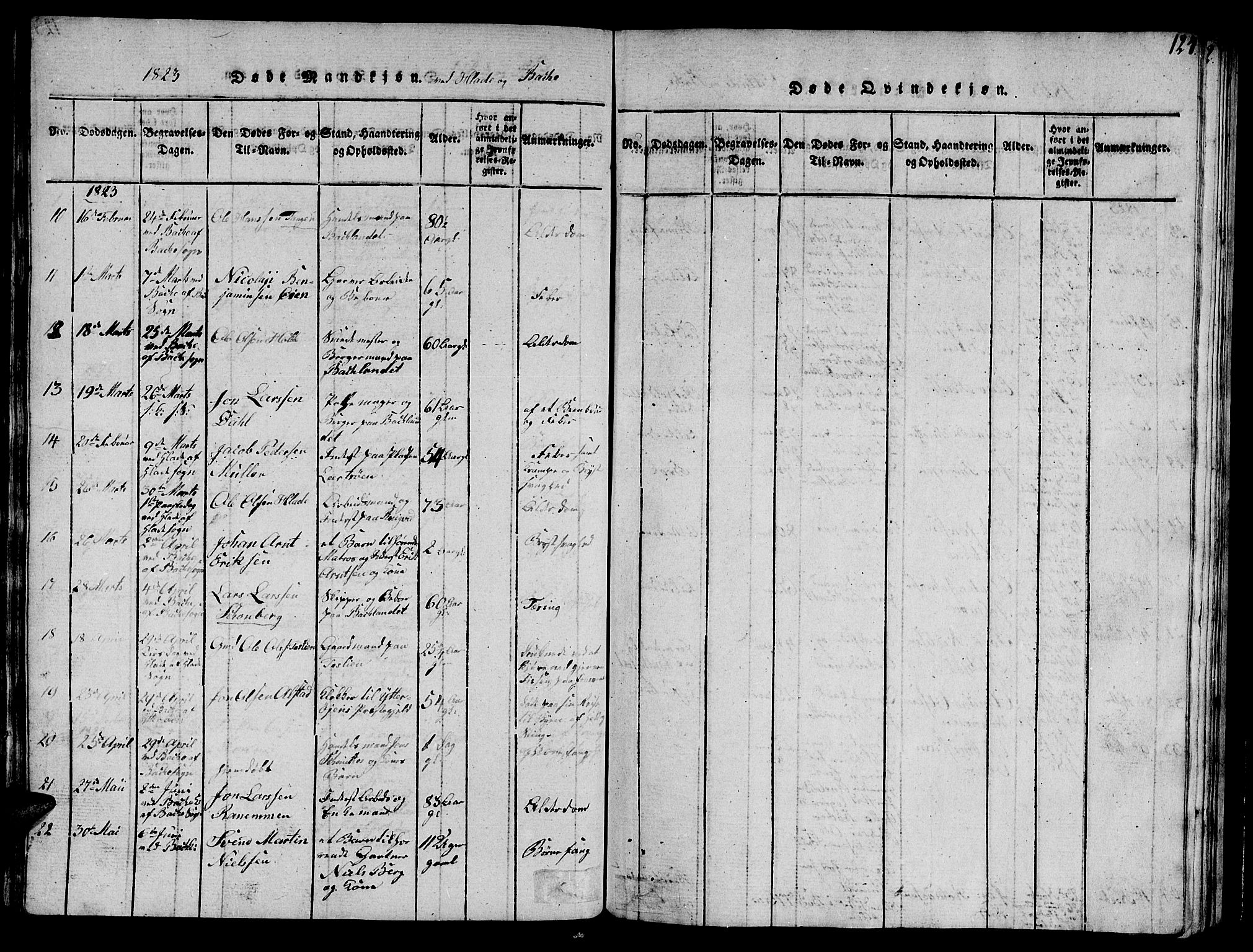 Ministerialprotokoller, klokkerbøker og fødselsregistre - Sør-Trøndelag, SAT/A-1456/606/L0307: Klokkerbok nr. 606C03, 1817-1824, s. 124