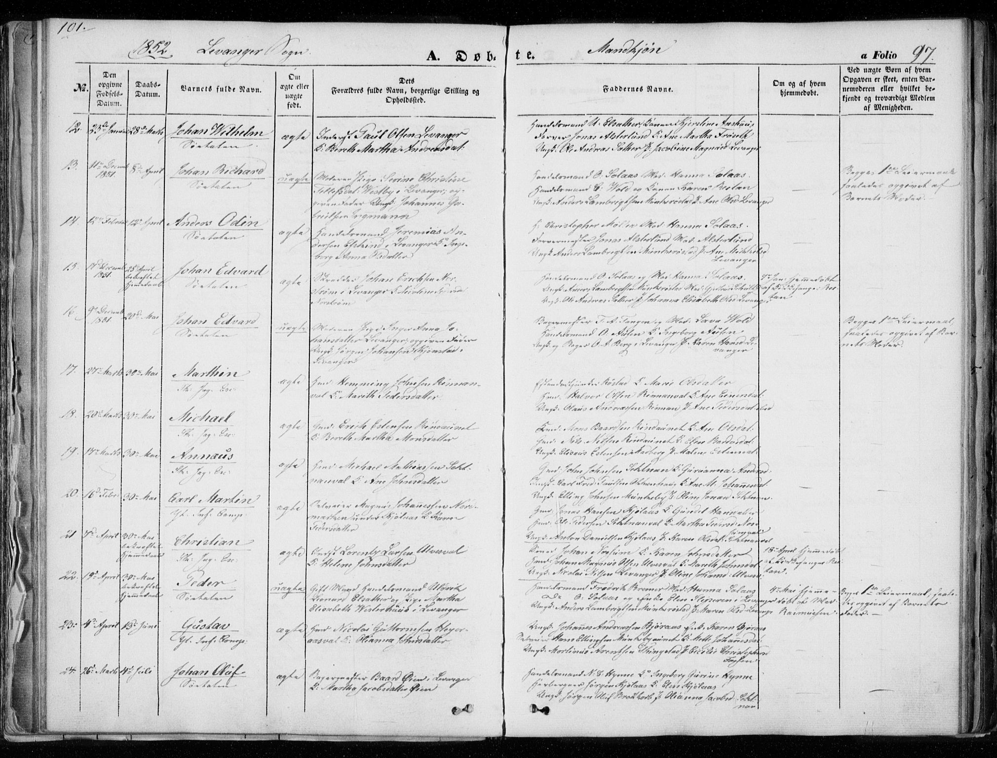Ministerialprotokoller, klokkerbøker og fødselsregistre - Nord-Trøndelag, SAT/A-1458/720/L0183: Ministerialbok nr. 720A01, 1836-1855, s. 97