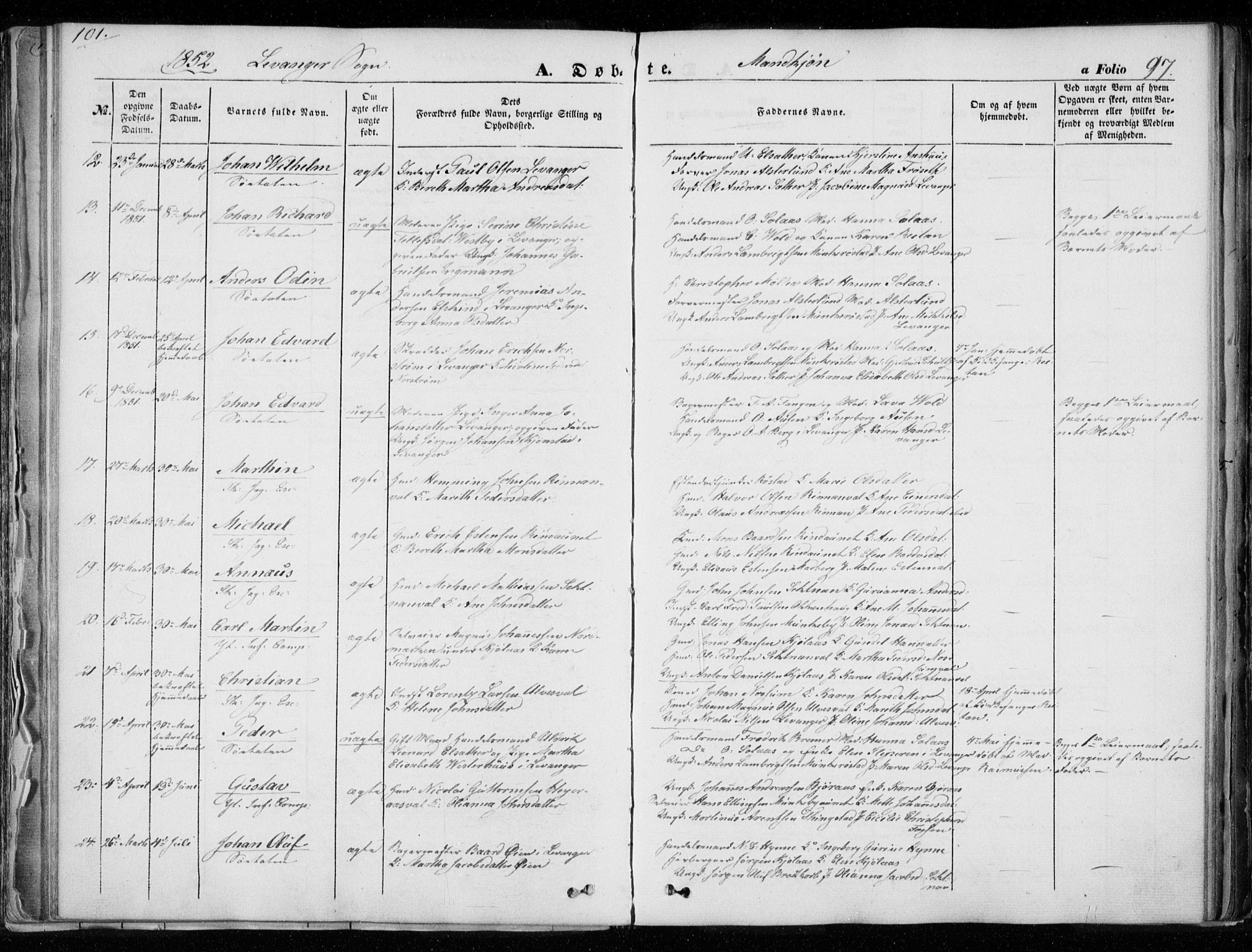 Ministerialprotokoller, klokkerbøker og fødselsregistre - Nord-Trøndelag, AV/SAT-A-1458/720/L0183: Ministerialbok nr. 720A01, 1836-1855, s. 97